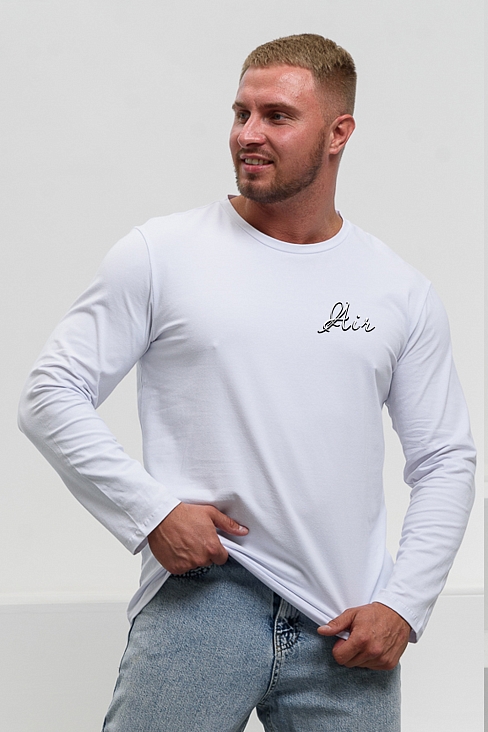 Лонгслив мужской 8562 / белый+ковер