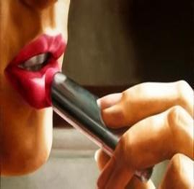 Алмазная мозаика картина стразами Девушка с помадой, 30х40 см