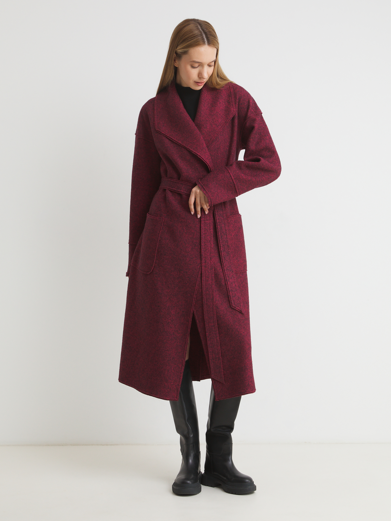Женское пальто MAISON DAVID INES 4661773, бордовый