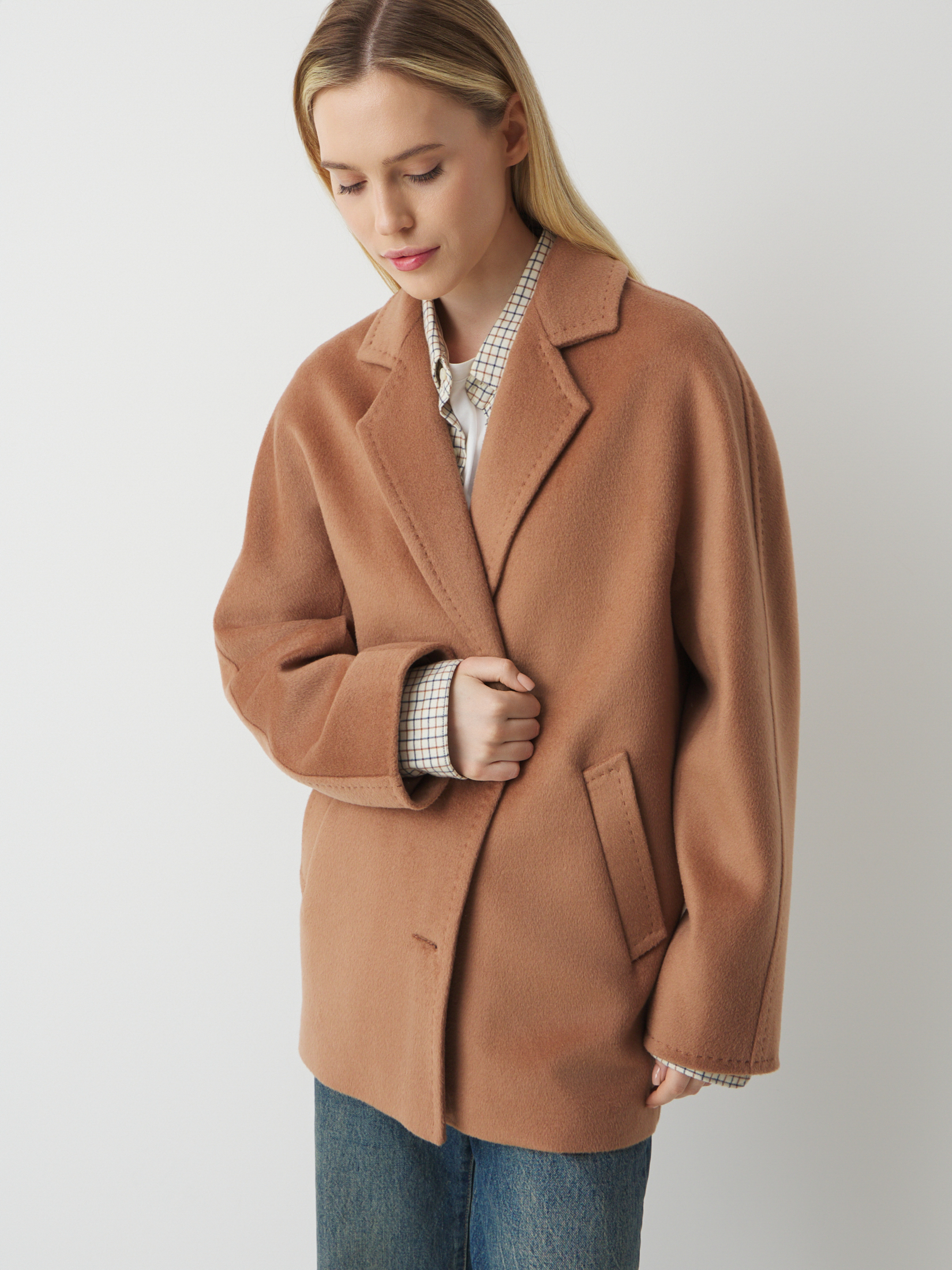 Женское полупальто MAISON DAVID IDELLE_084 4640694, светло-коричневый