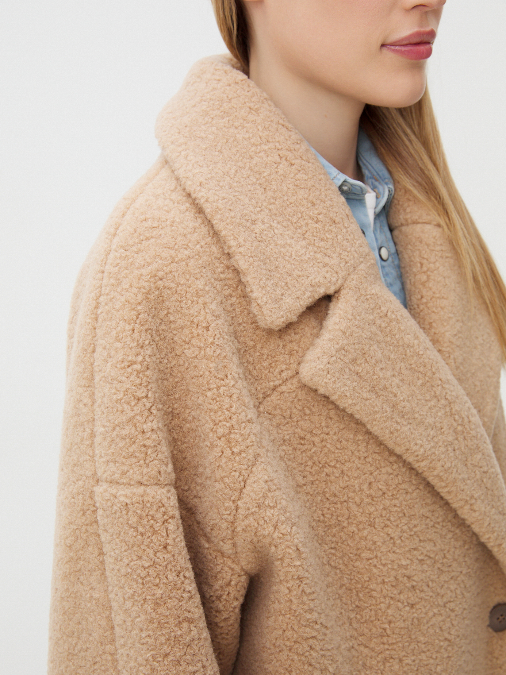 Женское пальто тедди MAISON DAVID JULIA_TEDDY 05 4524250, бежевый