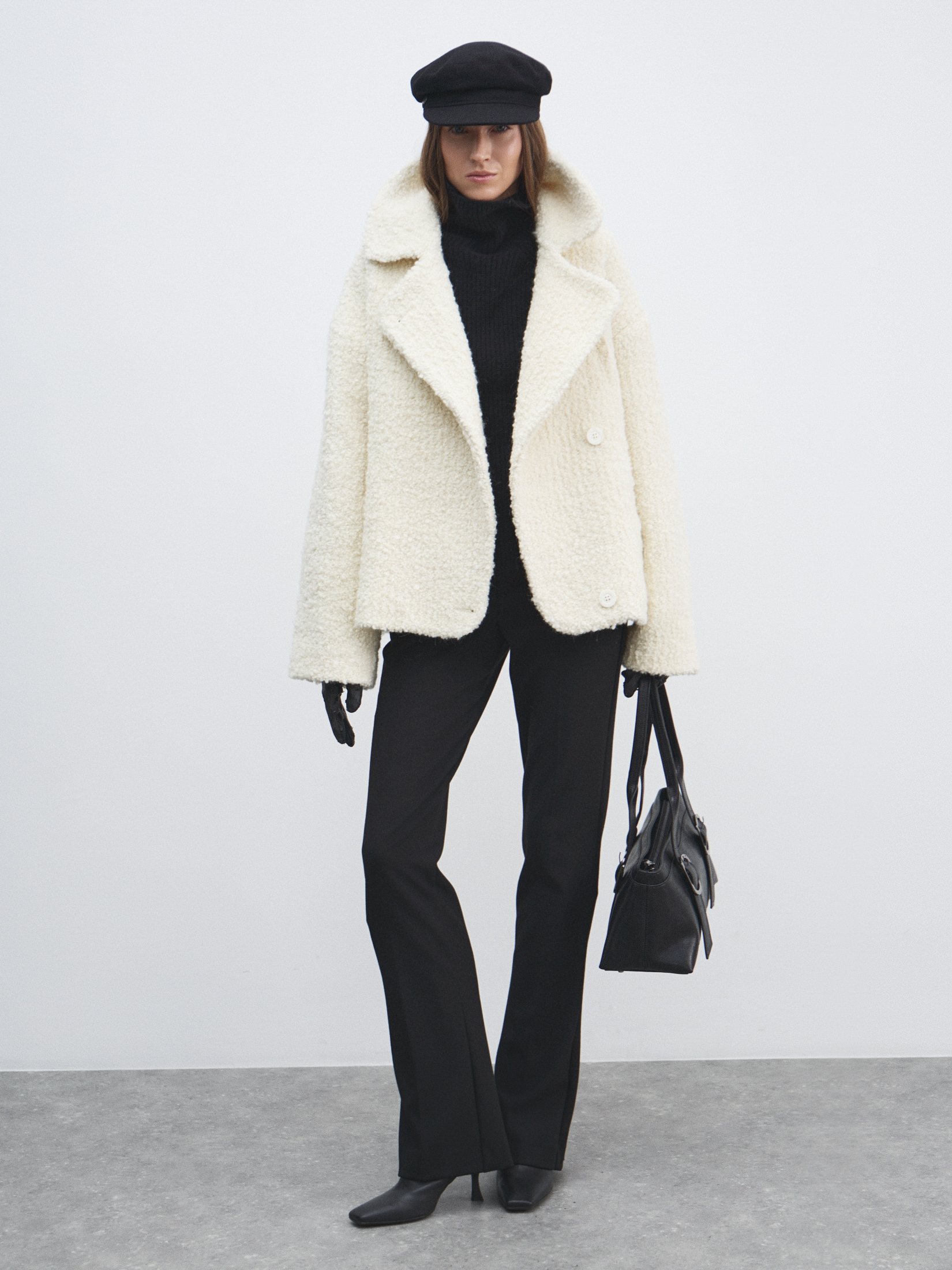 Женское полупальто MAISON DAVID MATILDA_ALPACO 4776004, молочно-белый