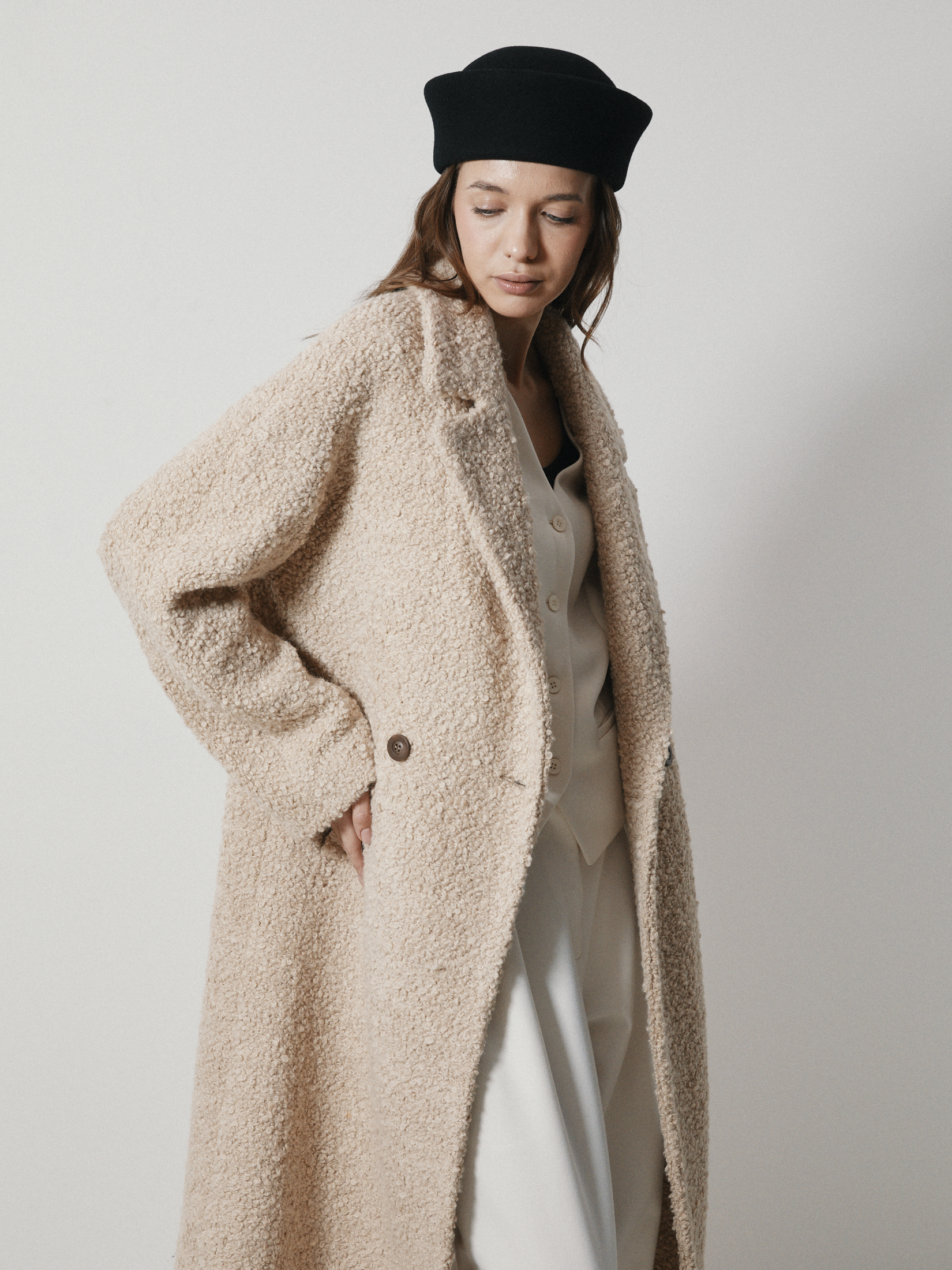 Женское пальто MAISON DAVID JULIA_ALPACO 4535629, светло-бежевый