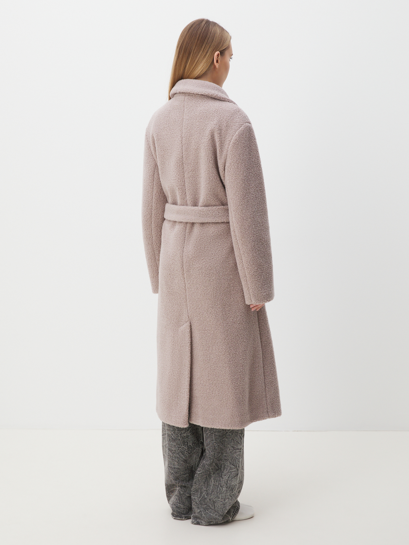 Женское пальто тедди MAISON DAVID NASTIA_TEDDY 05 4560759, серо-розовый