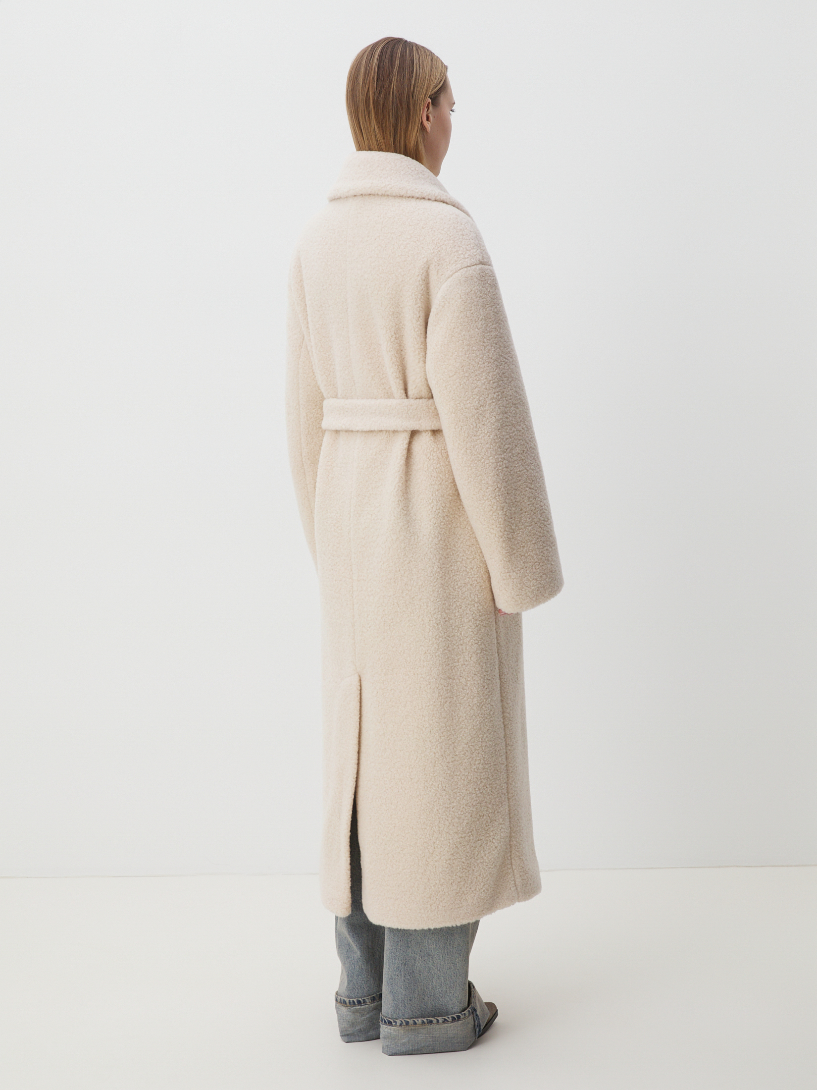 Женское пальто тедди MAISON DAVID FLEUR_TEDDY 05 4508266, молочно-бежевый