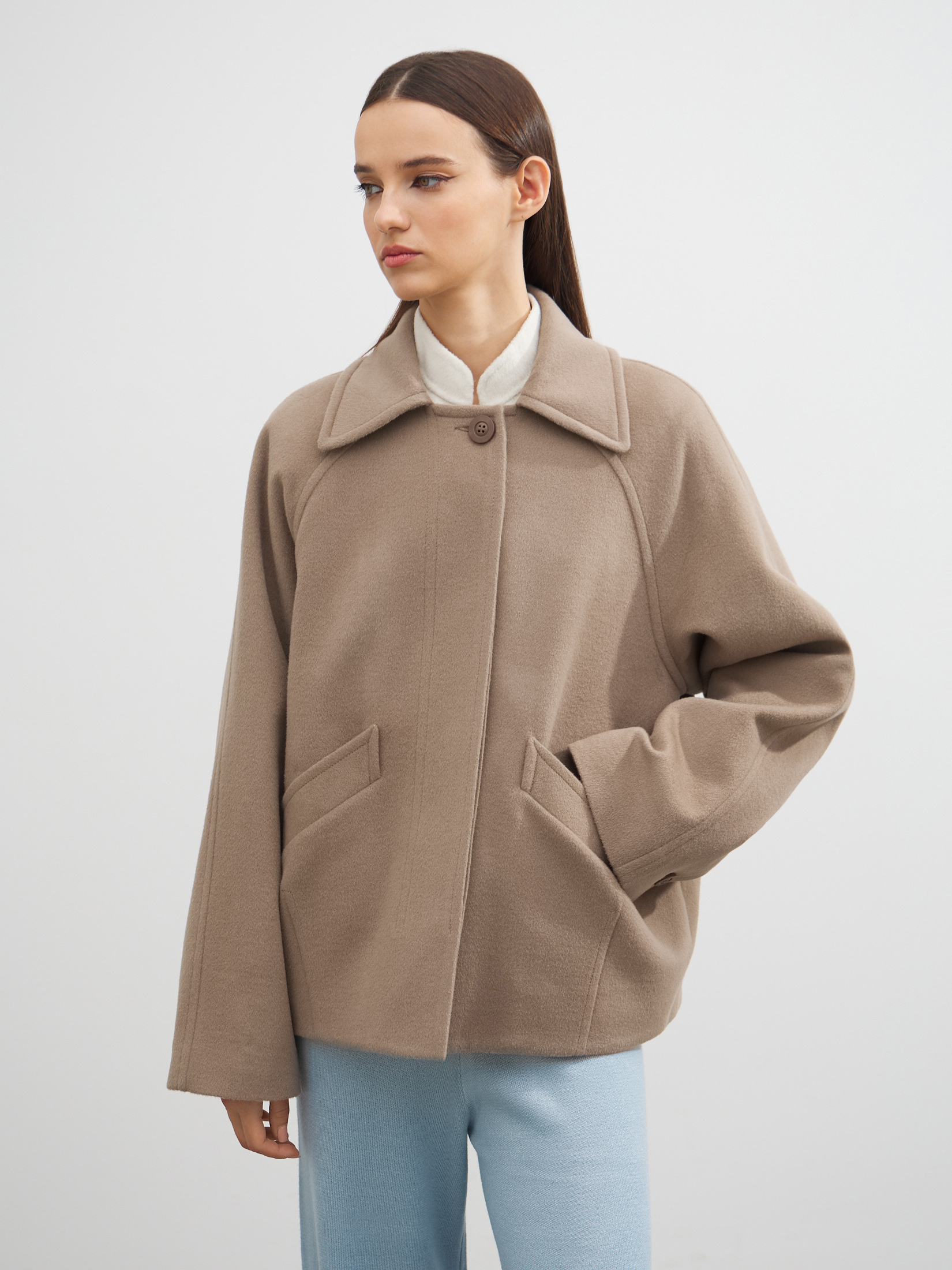 Женское полупальто MAISON DAVID TILDE 4764582, серо-коричневый