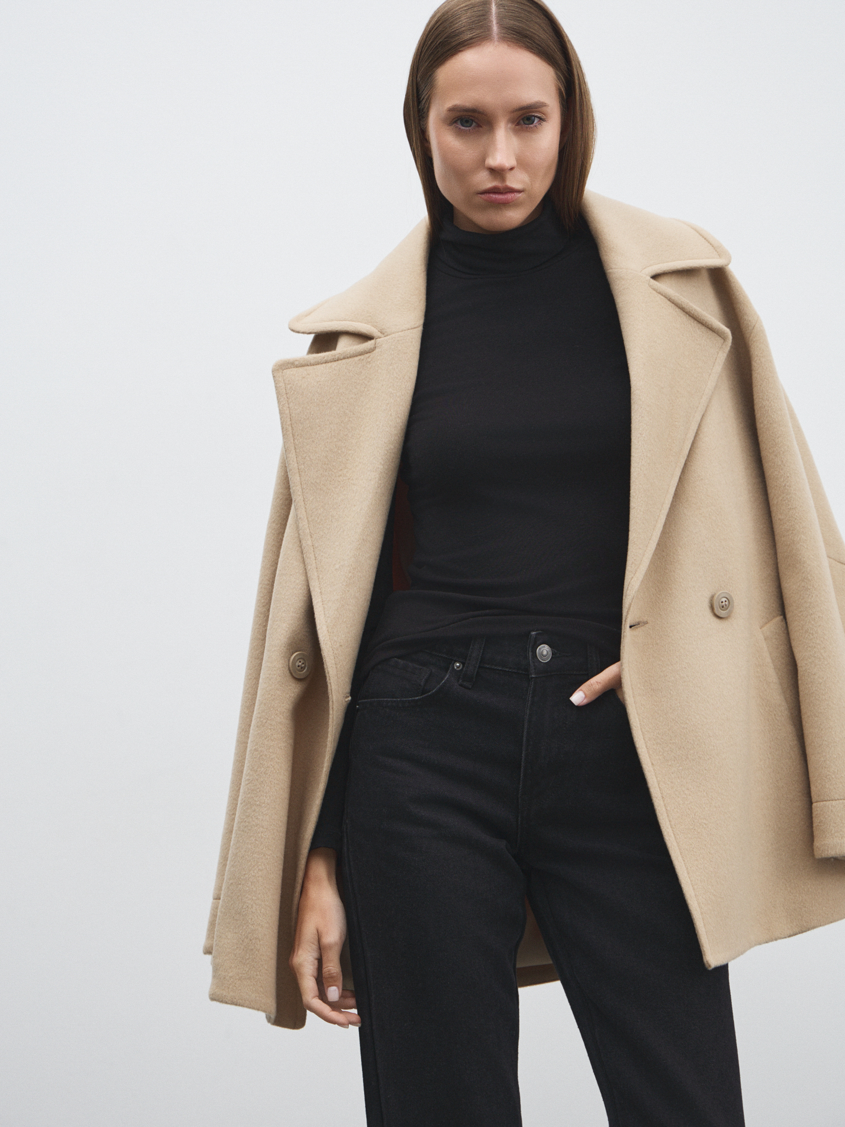 Женское полупальто MAISON DAVID MADELINE_6100 4853975, серо-бежевый