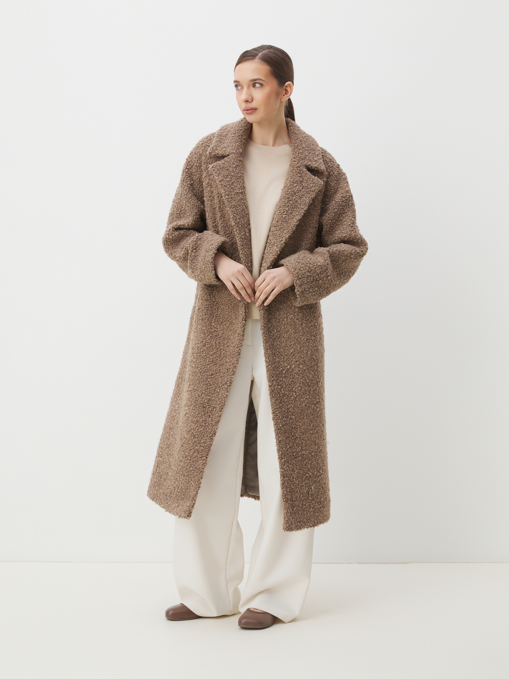 Женское пальто MAISON DAVID JULIA_ALPACO 4535594, серо-коричневый