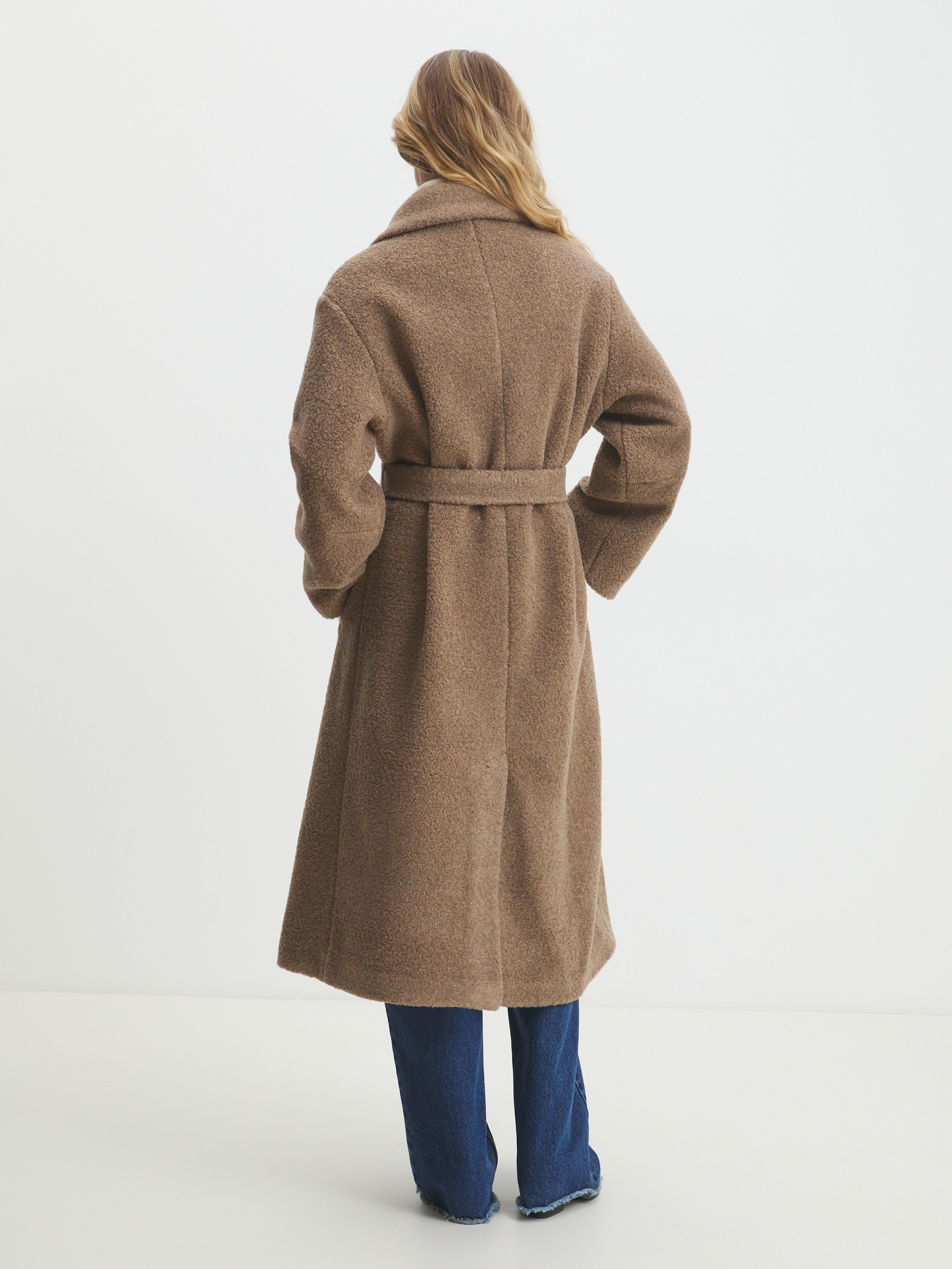 Женское пальто тедди MAISON DAVID KARINA_TEDDY 05 4508355, серо-коричневый