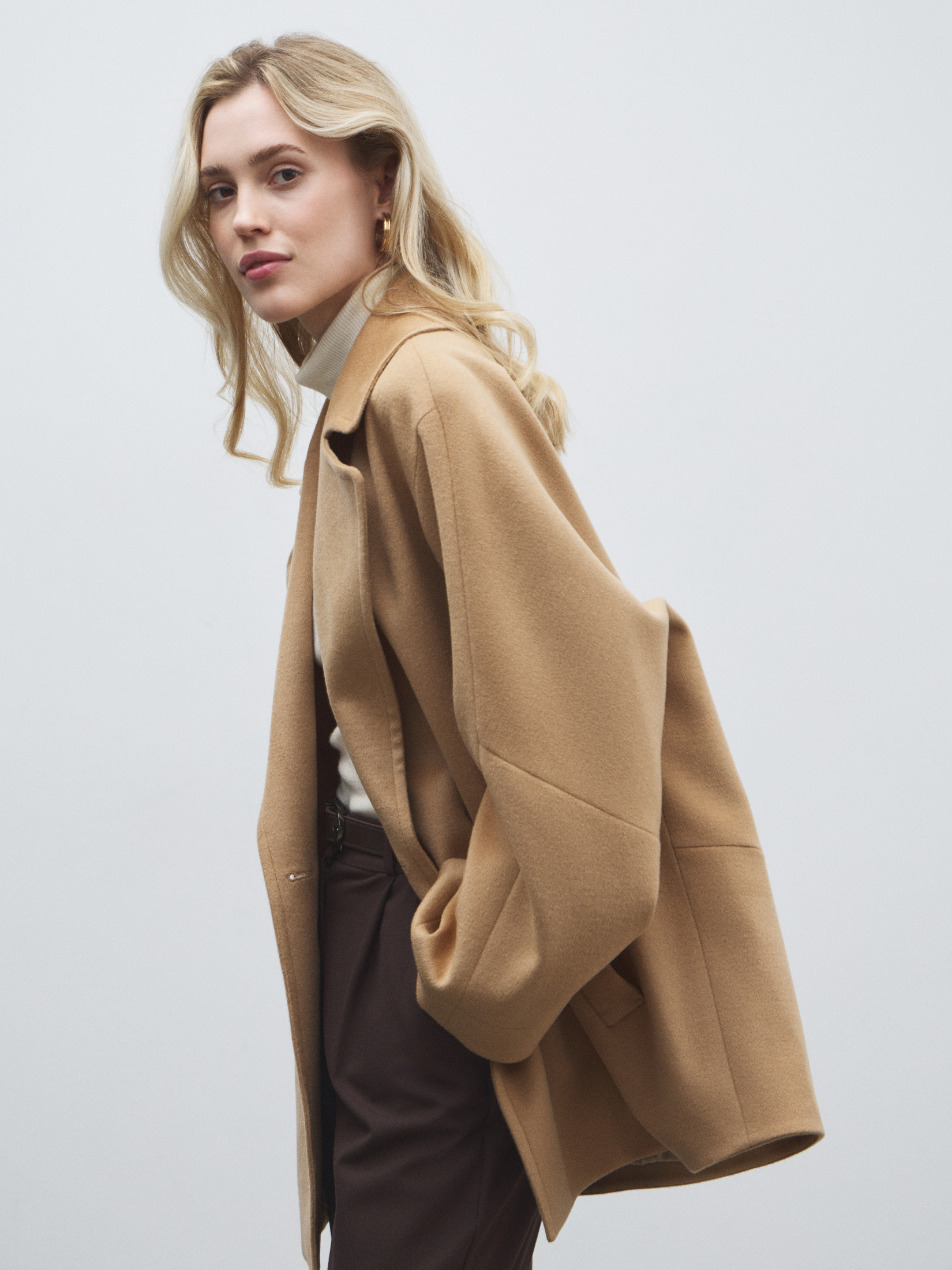 Женское полупальто MAISON DAVID MADELINE_6100 4854531, темно-бежевый