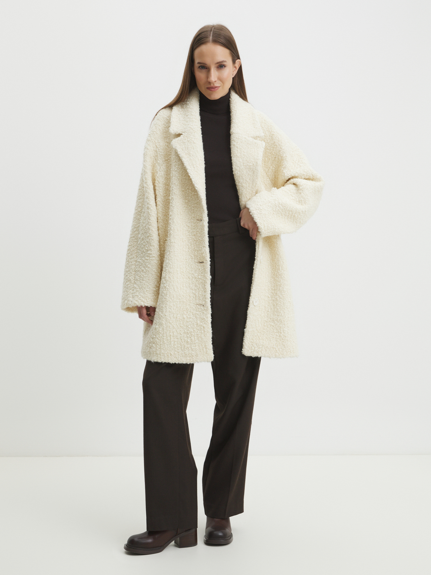 Женское полупальто MAISON DAVID DIANA_ALPACO 4508141, молочно-белый