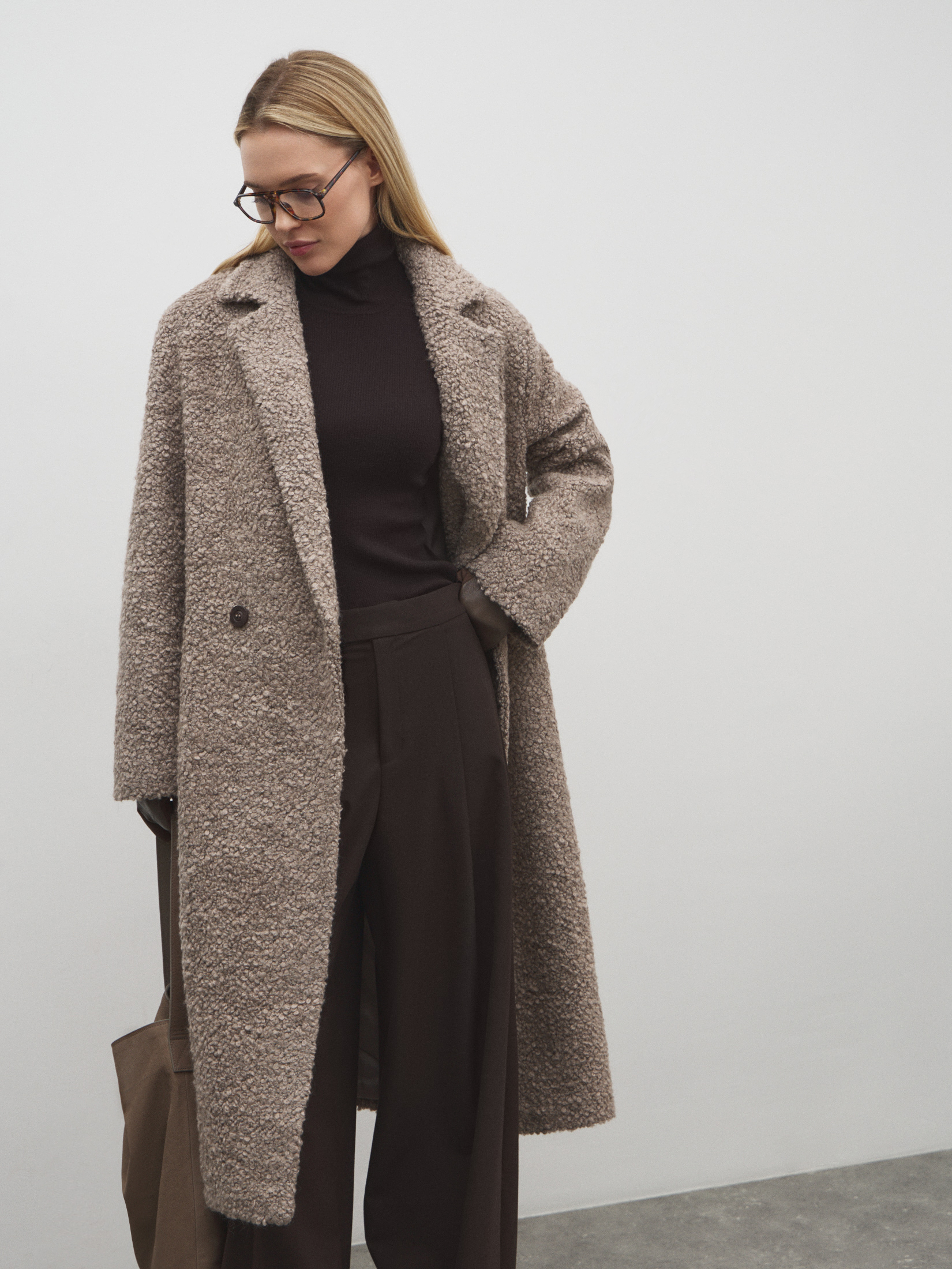 Женское пальто MAISON DAVID NASTIA_ALPACO 4557929, бежево-серый