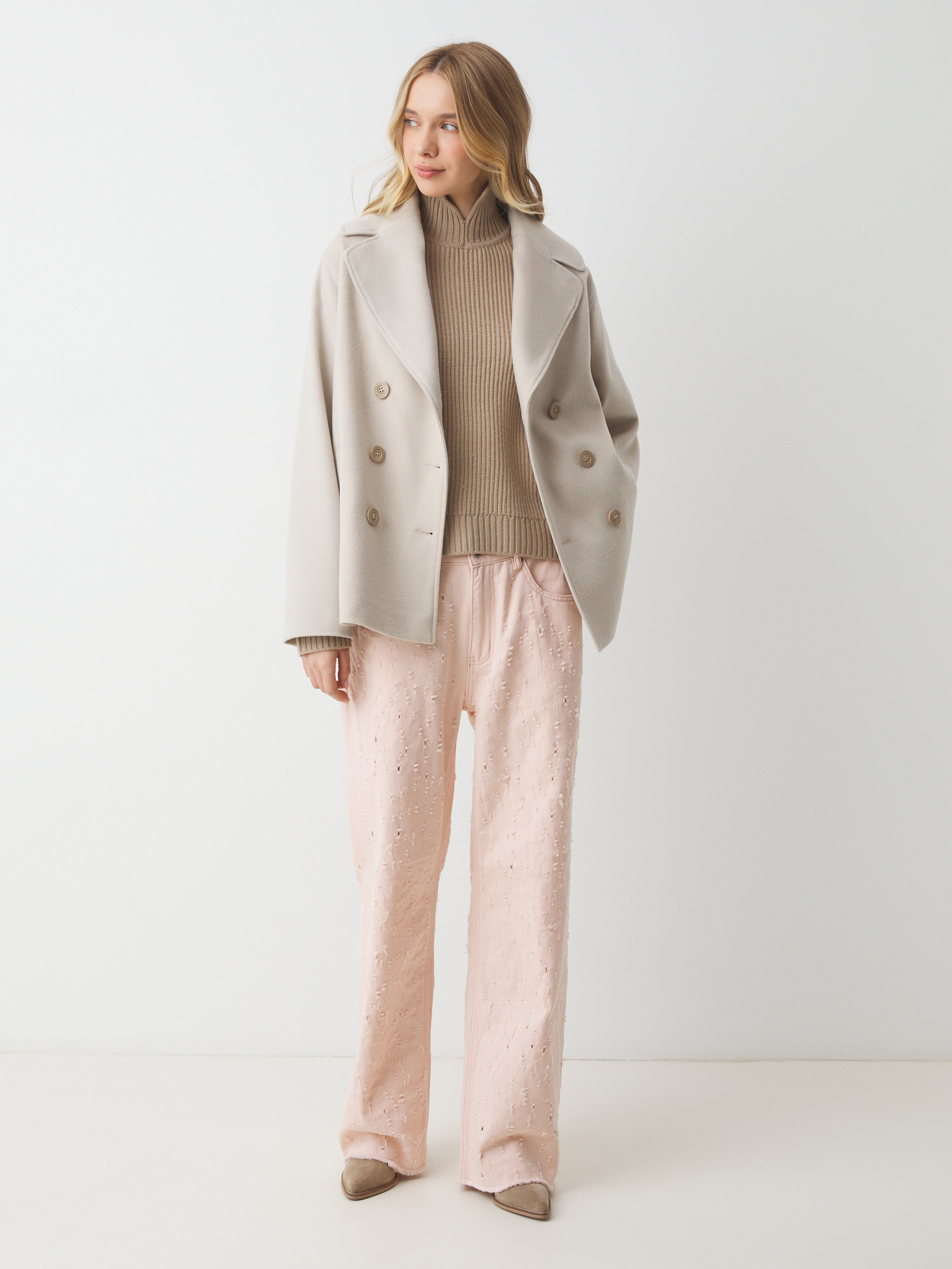 Женское полупальто MAISON DAVID SABINA 4648122, пыльно-бежевый