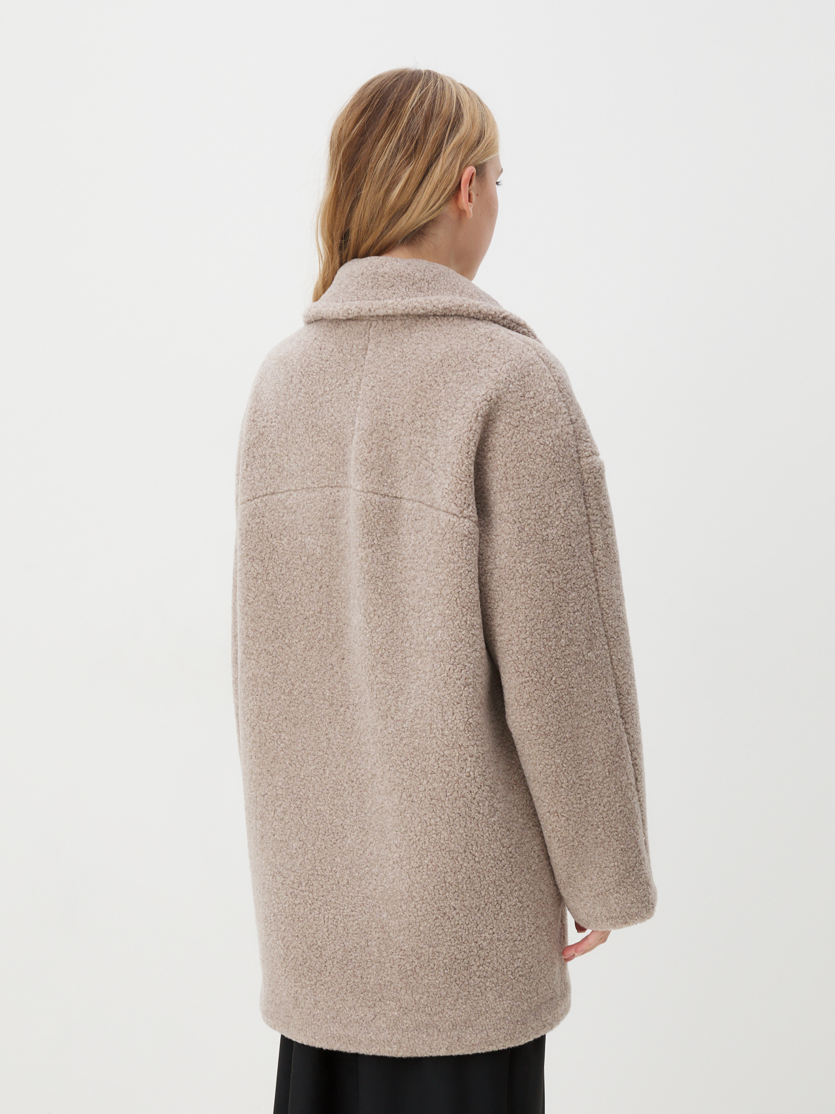 Женское полупальто тедди MAISON DAVID DIANA_TEDDY 4394582, серо-бежевый