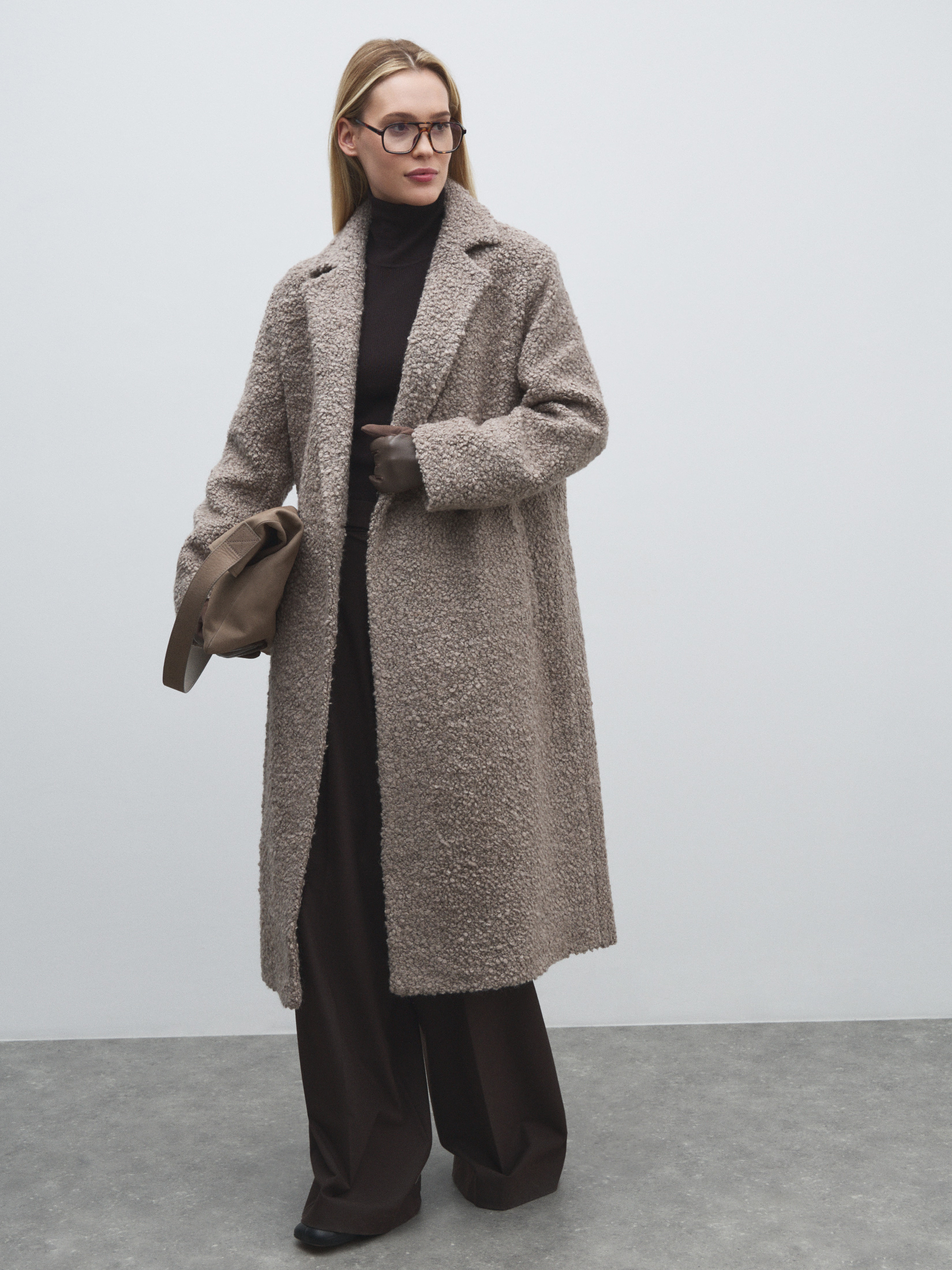 Женское пальто MAISON DAVID NASTIA_ALPACO 4557929, бежево-серый