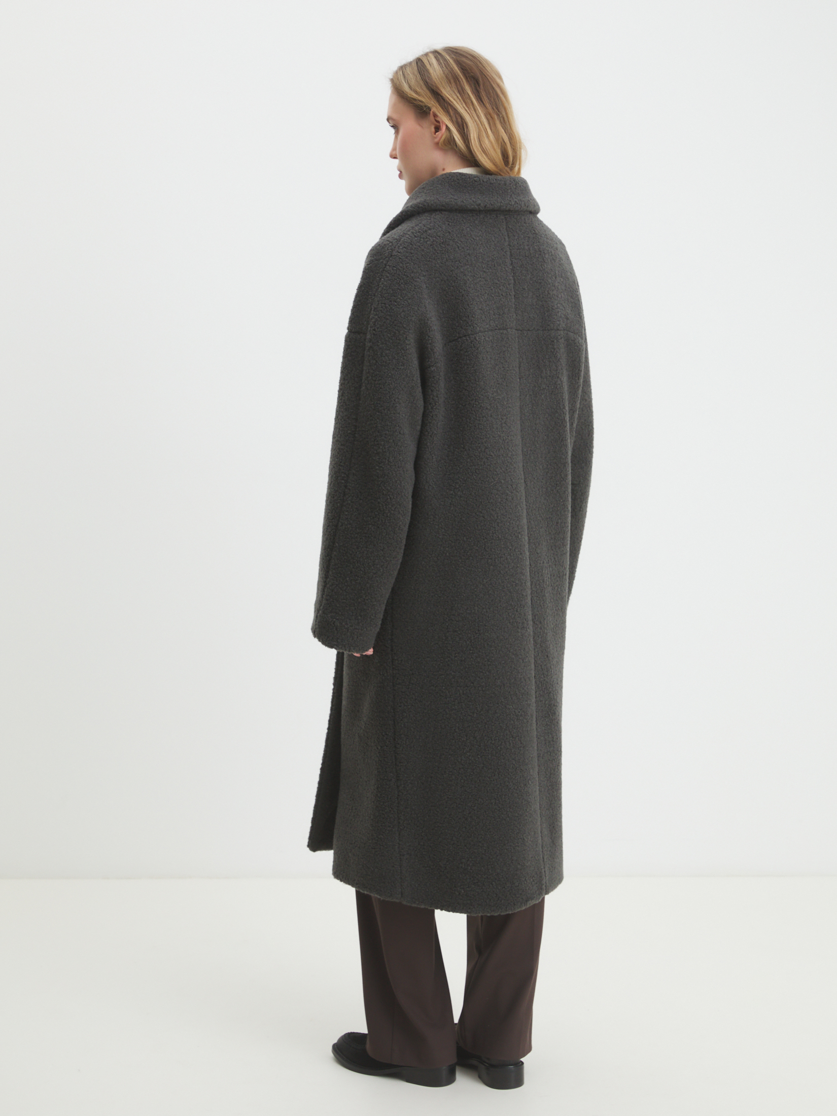 Женское пальто тедди MAISON DAVID JULIA_TEDDY 05 4481860, темно-серый