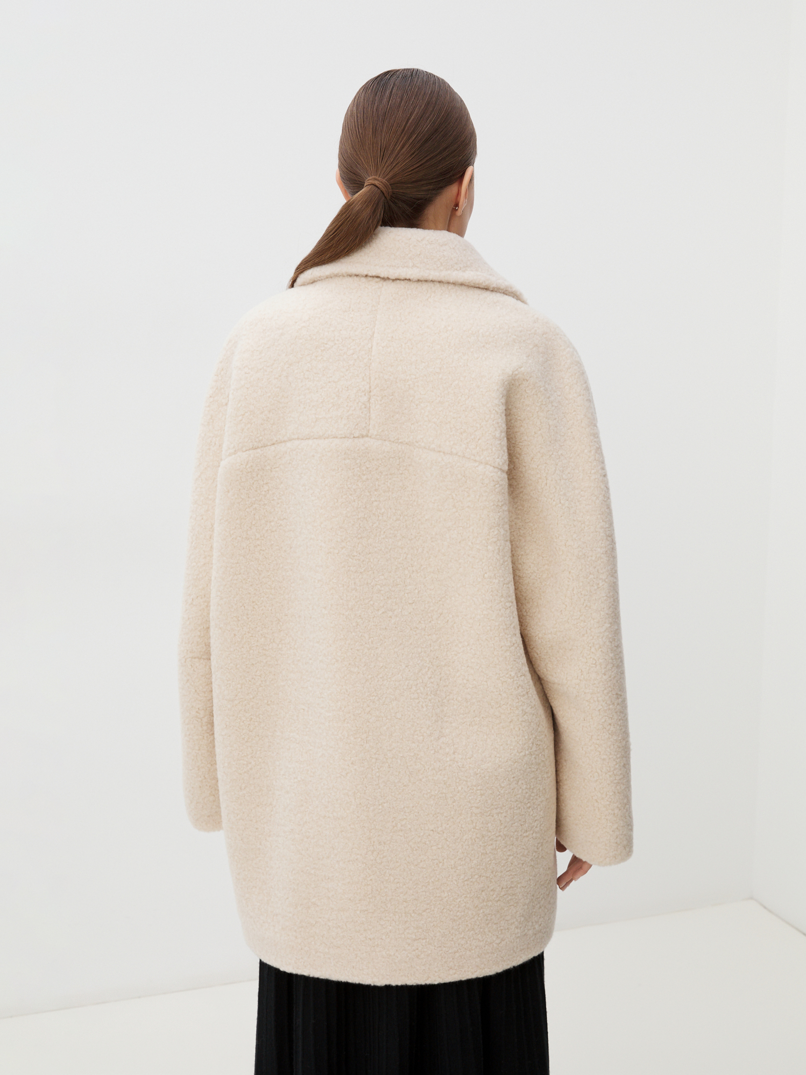 Женское полупальто тедди MAISON DAVID DIANA_TEDDY 05 4507932, молочно-бежевый