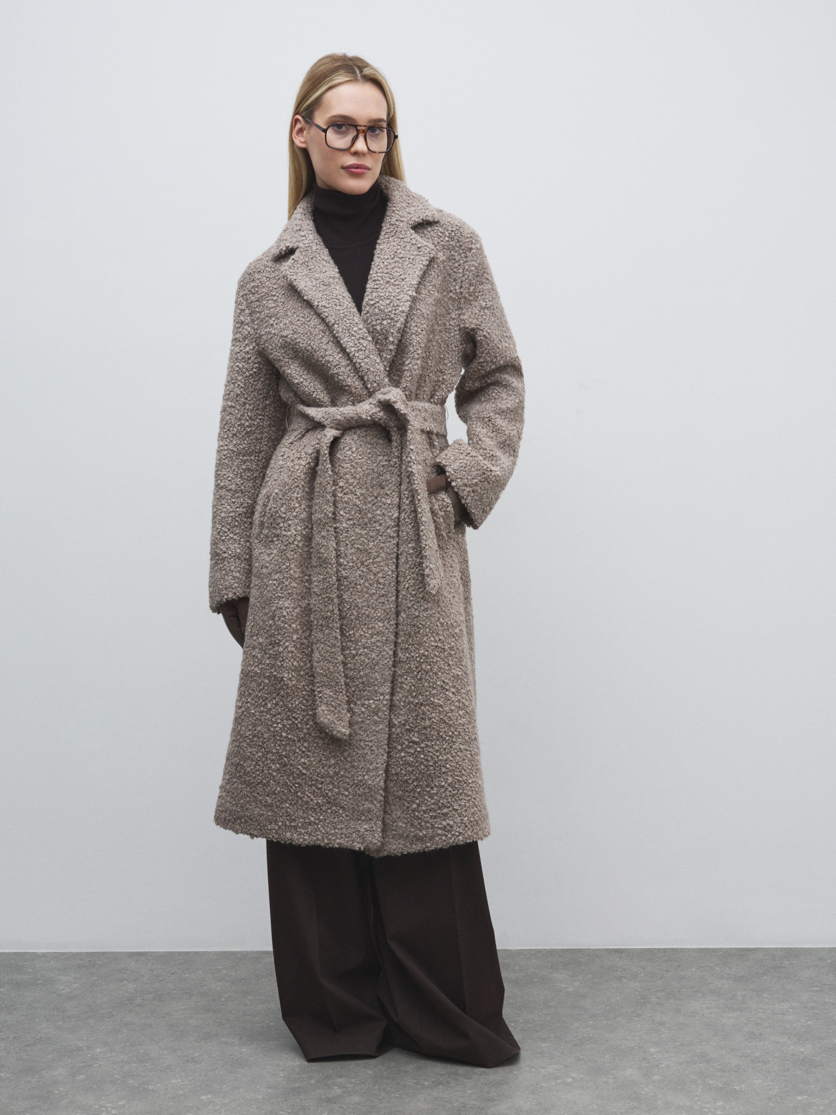 Женское пальто MAISON DAVID NASTIA_ALPACO 4557929, бежево-серый