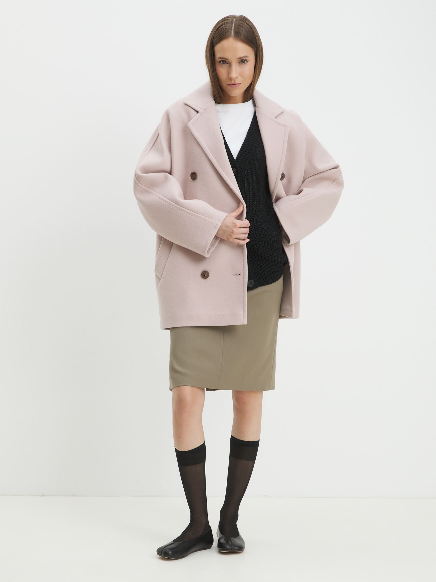 Женское полупальто MAISON DAVID JADE_8156 4394649, серо-розовый