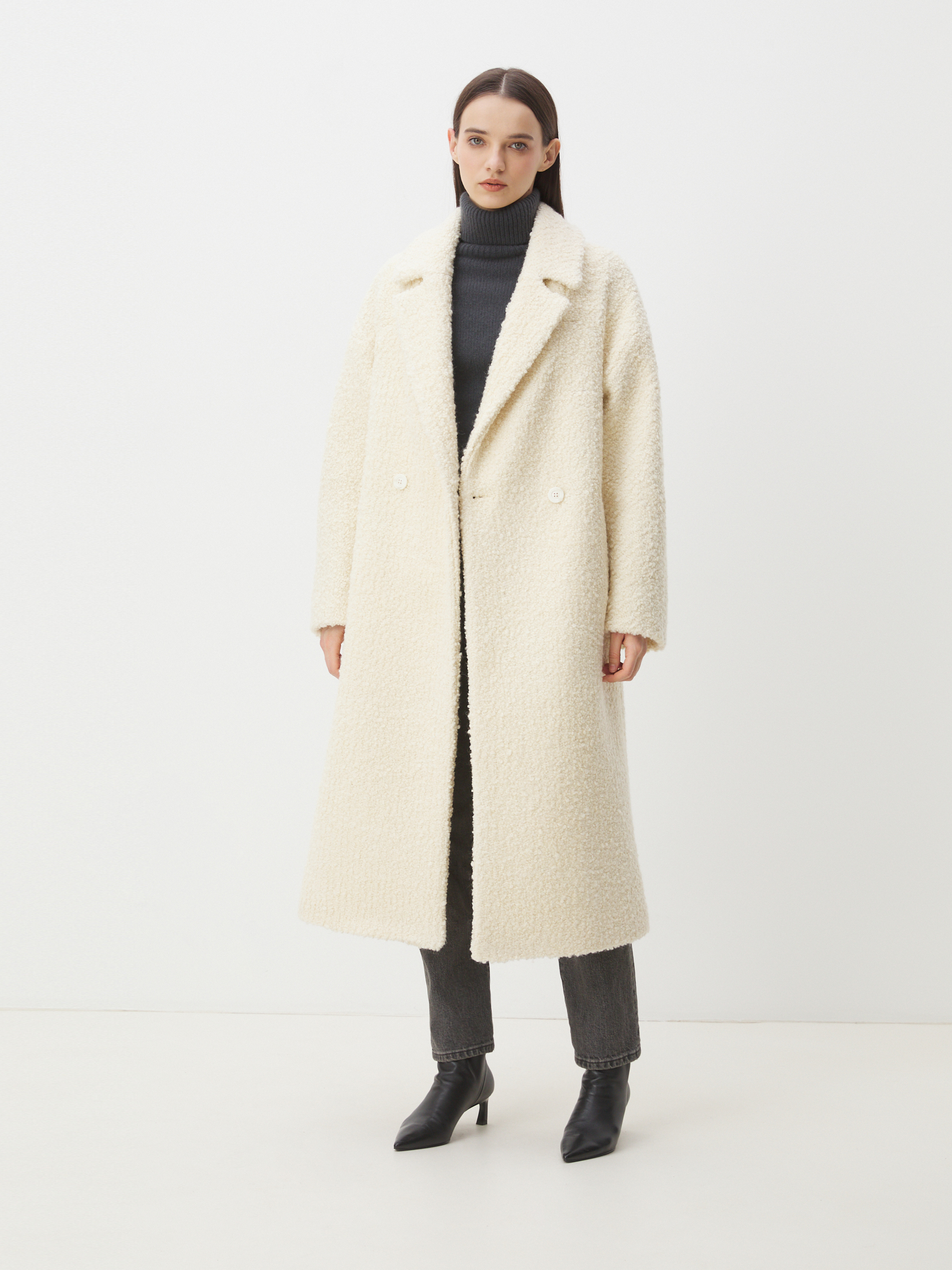 Женское пальто MAISON DAVID JULIA_ALPACO 4535636, молочно-белый
