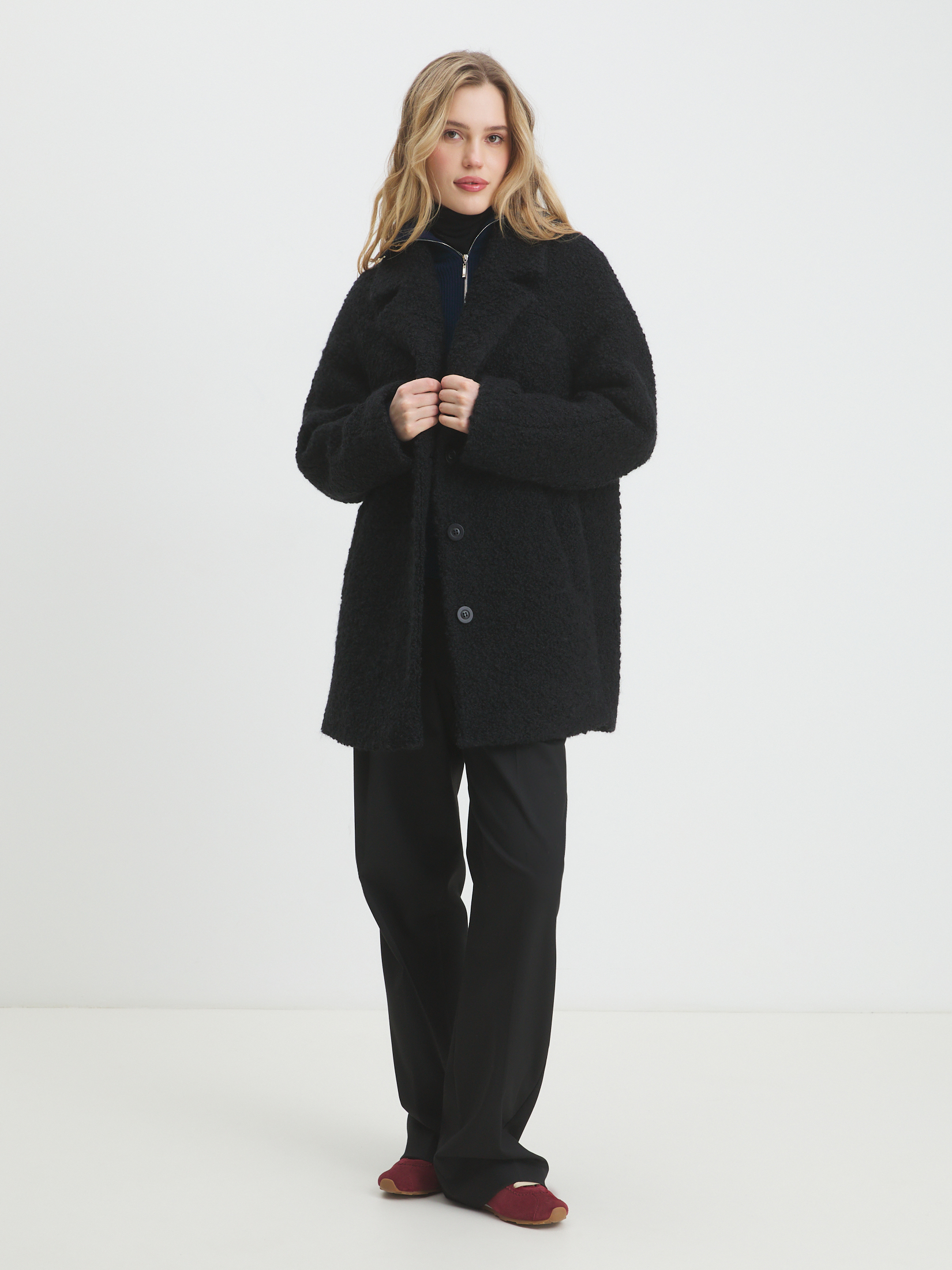 Женское полупальто MAISON DAVID DIANA_ALPACO 4439896, черный