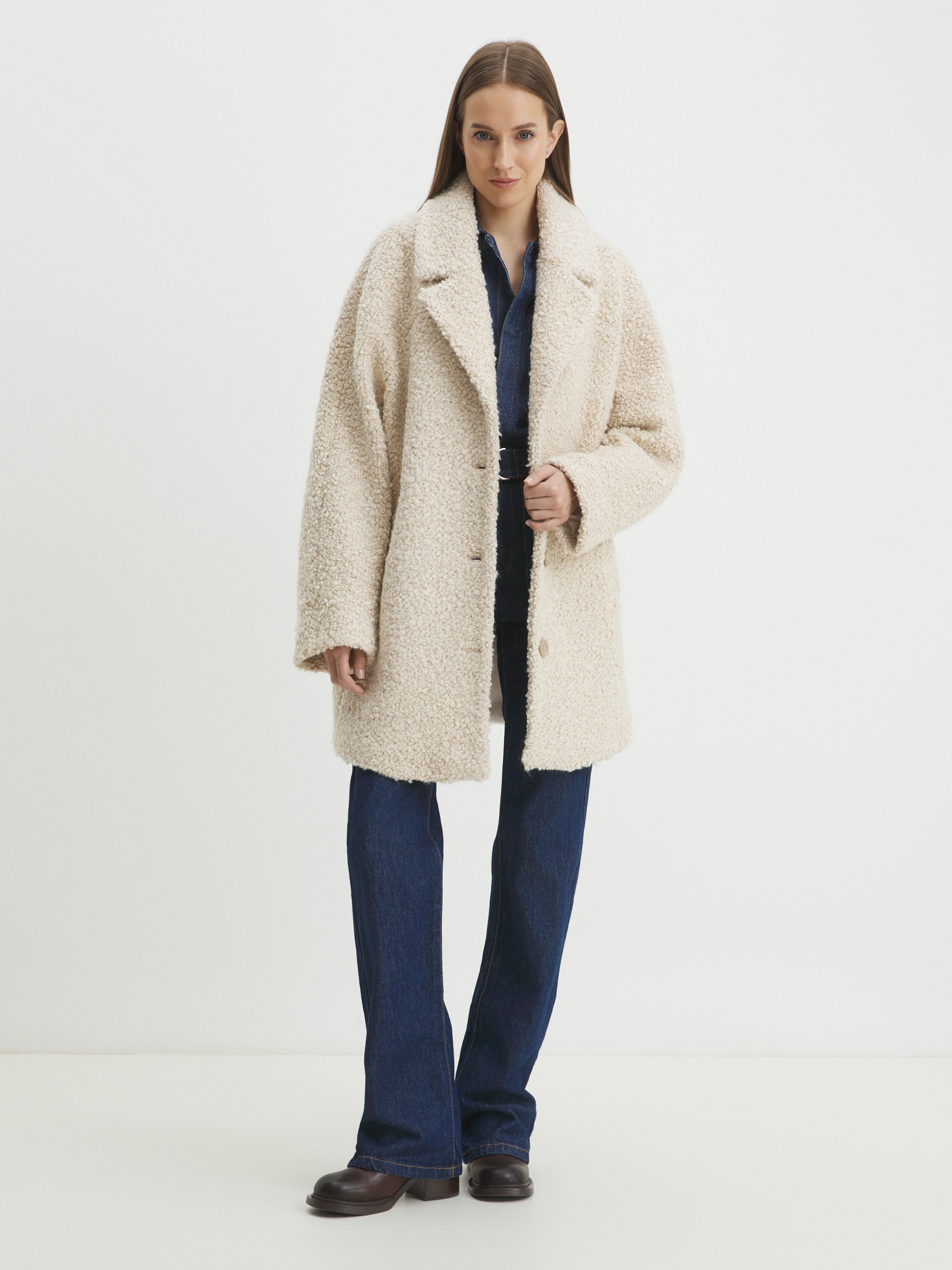 Женское полупальто MAISON DAVID DIANA_ALPACO 4439902, молочно-бежевый