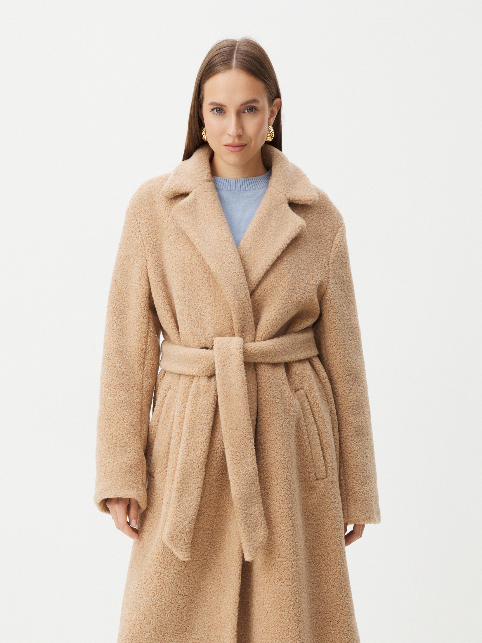 Женское пальто тедди MAISON DAVID MALTA_TEDDY 4301567, бежевый