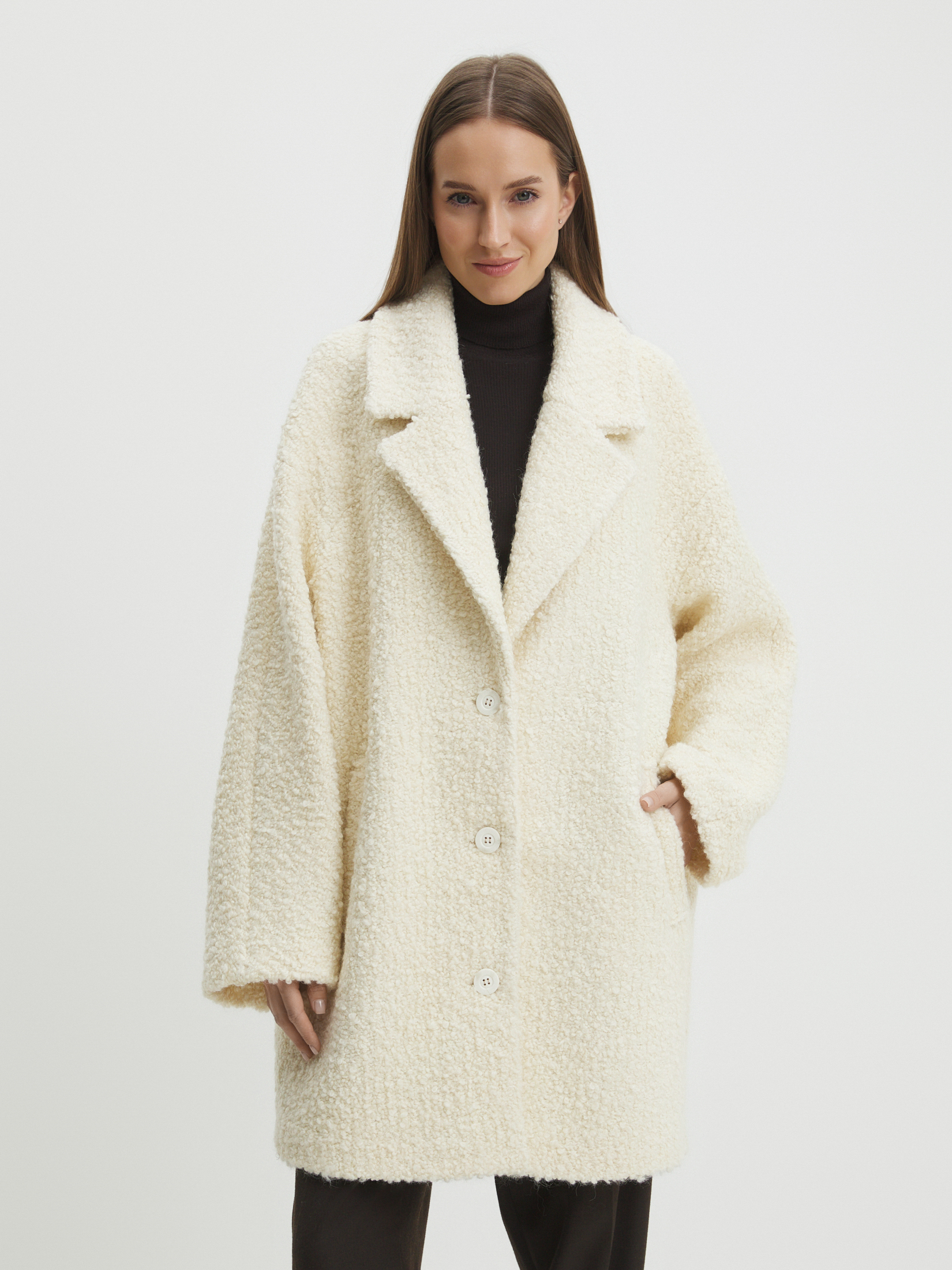 Женское полупальто MAISON DAVID DIANA_ALPACO 4508141, молочно-белый