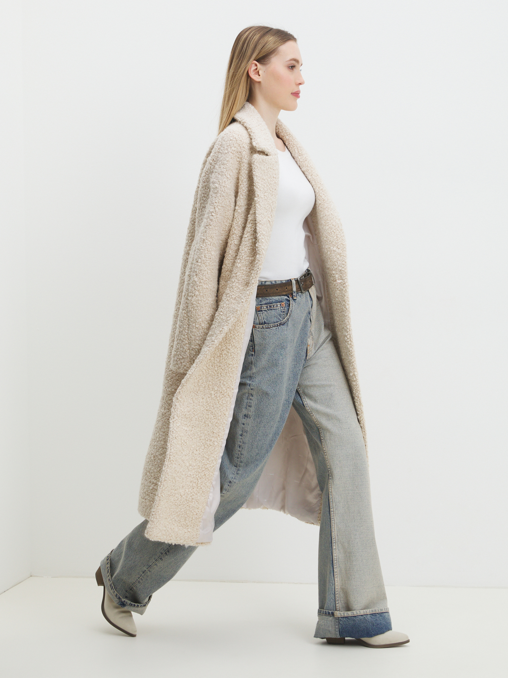 Женское пальто MAISON DAVID JULIA_ALPACO 4535622, молочно-бежевый