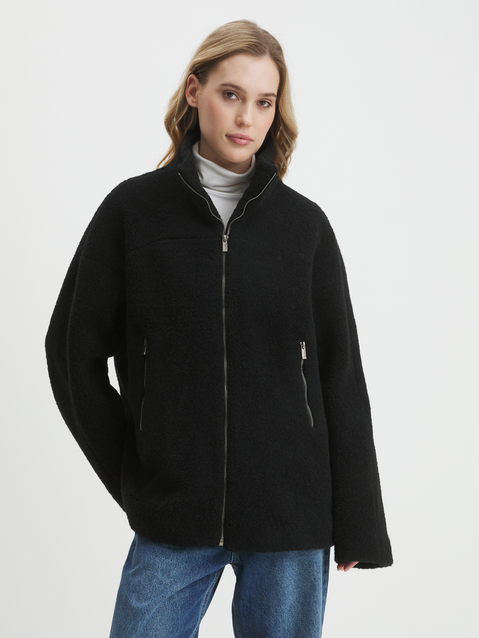 Женское полупальто тедди MAISON DAVID MARGOT_TEDDY 05 4459299, черный