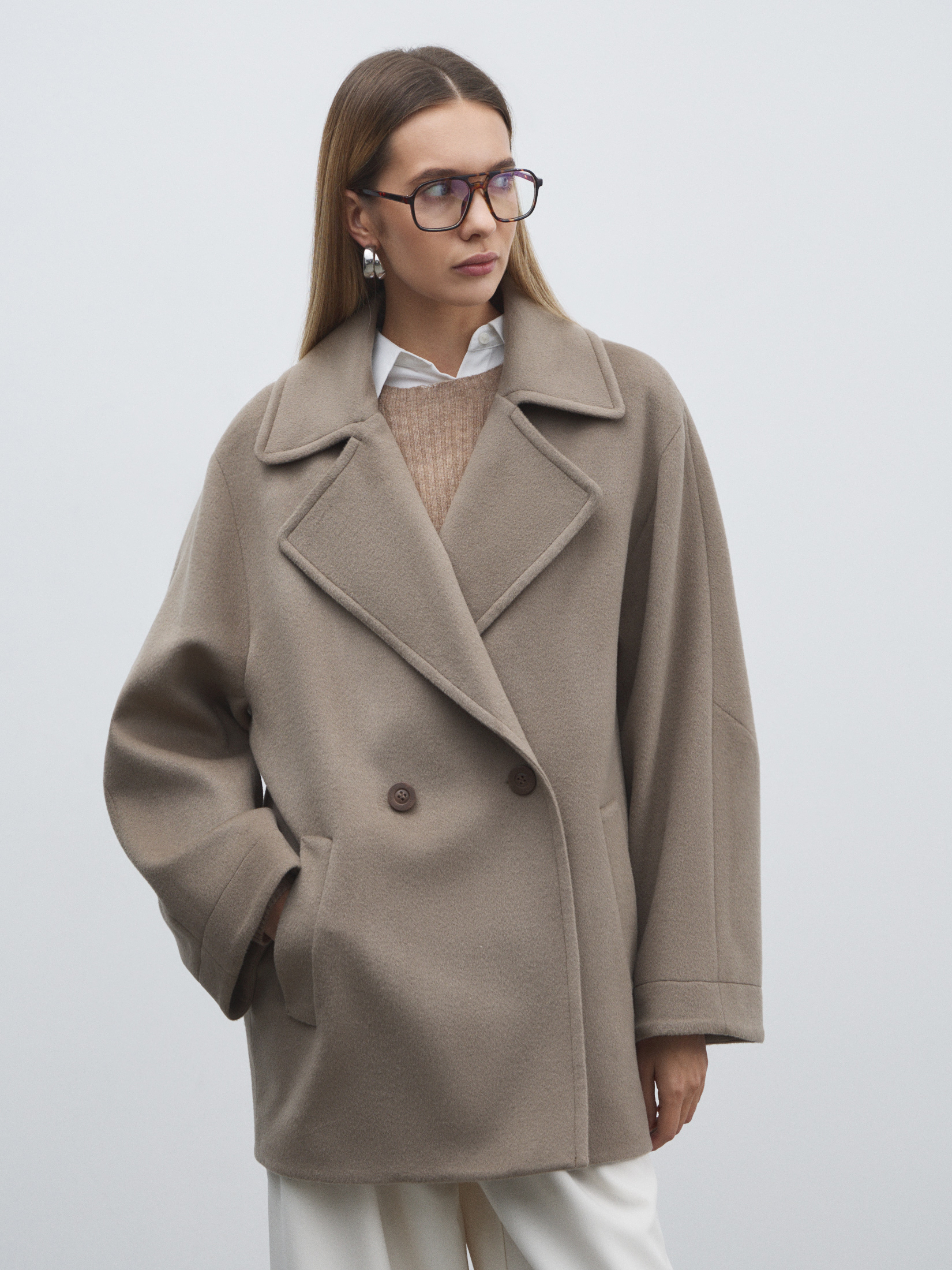 Женское полупальто MAISON DAVID MADELINE_6100 4854007, серо-коричневый