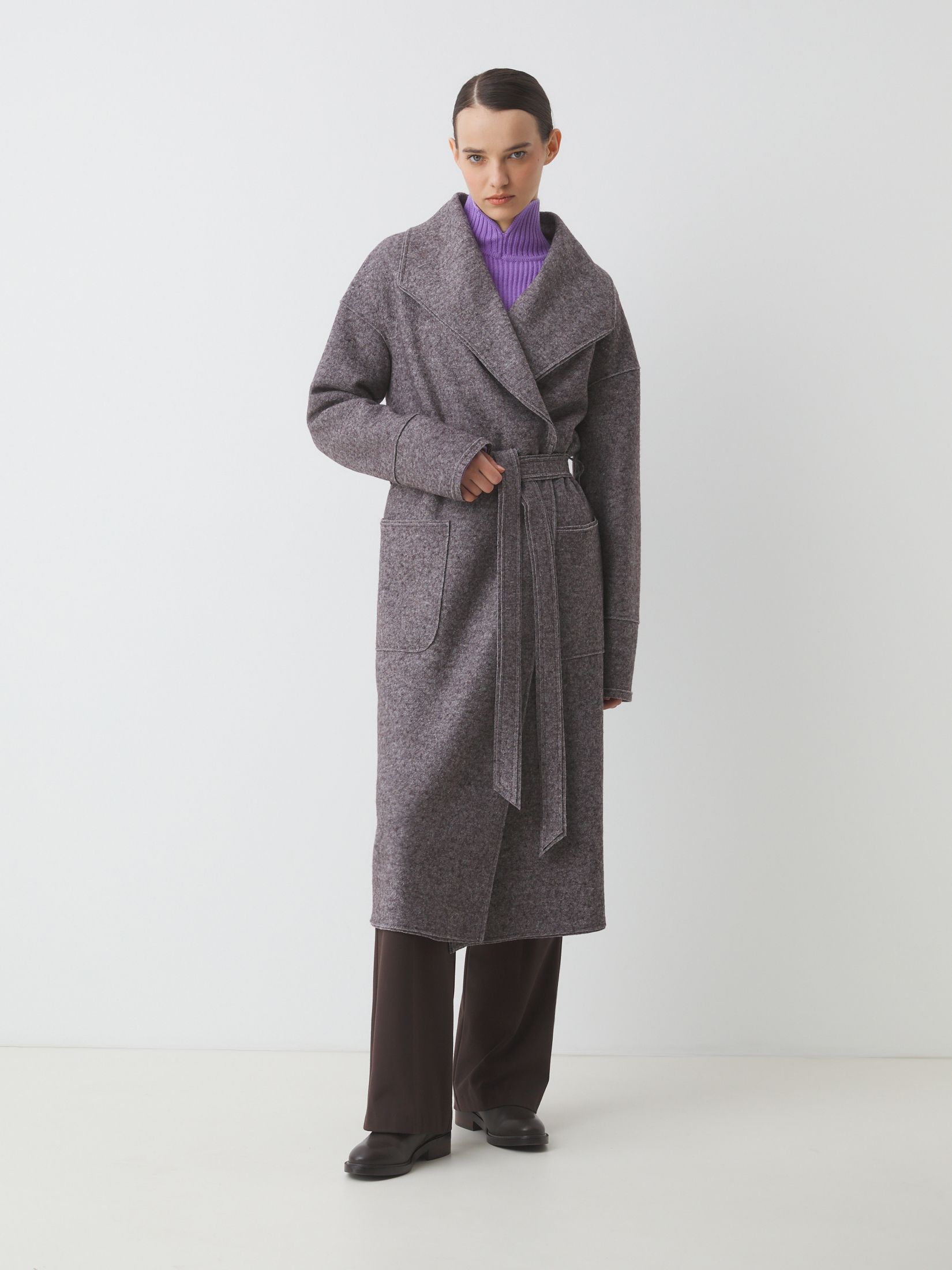 Женское пальто MAISON DAVID INES 4661787, коричнево-серый