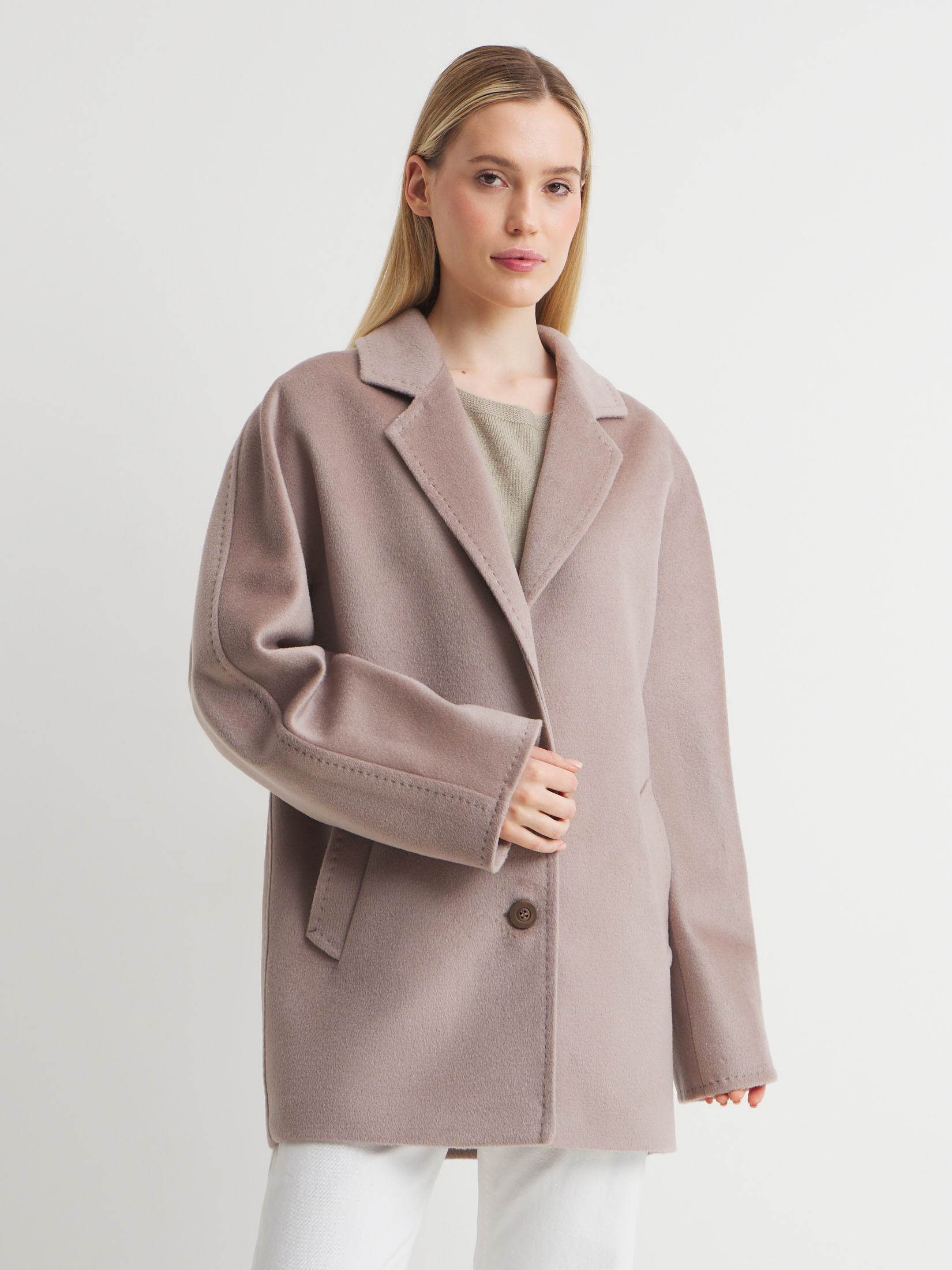 Женское полупальто MAISON DAVID IDELLE_084 4640691, розовато-серый