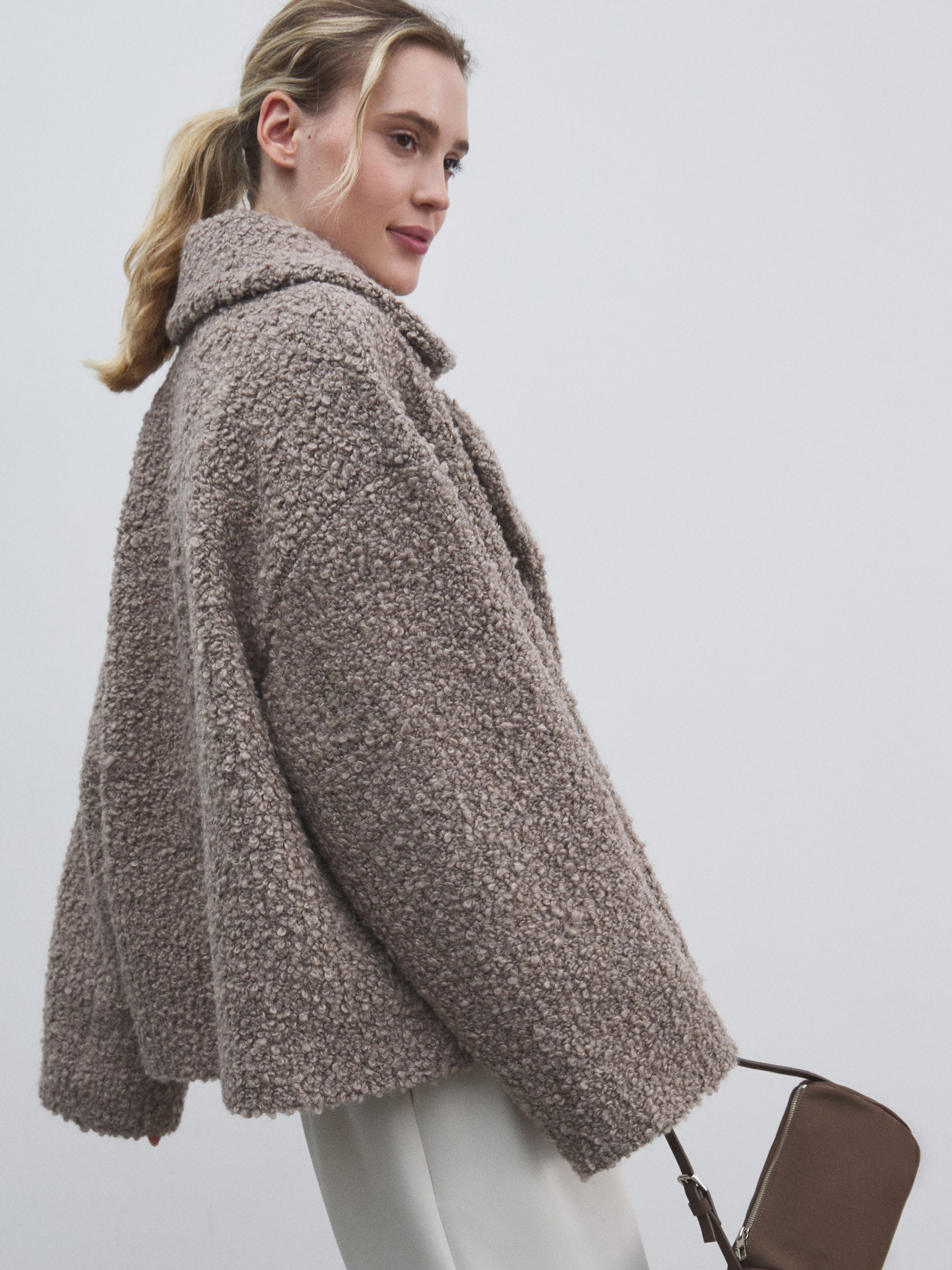 Женское полупальто MAISON DAVID MATILDA_ALPACO 4775956, бежево-серый