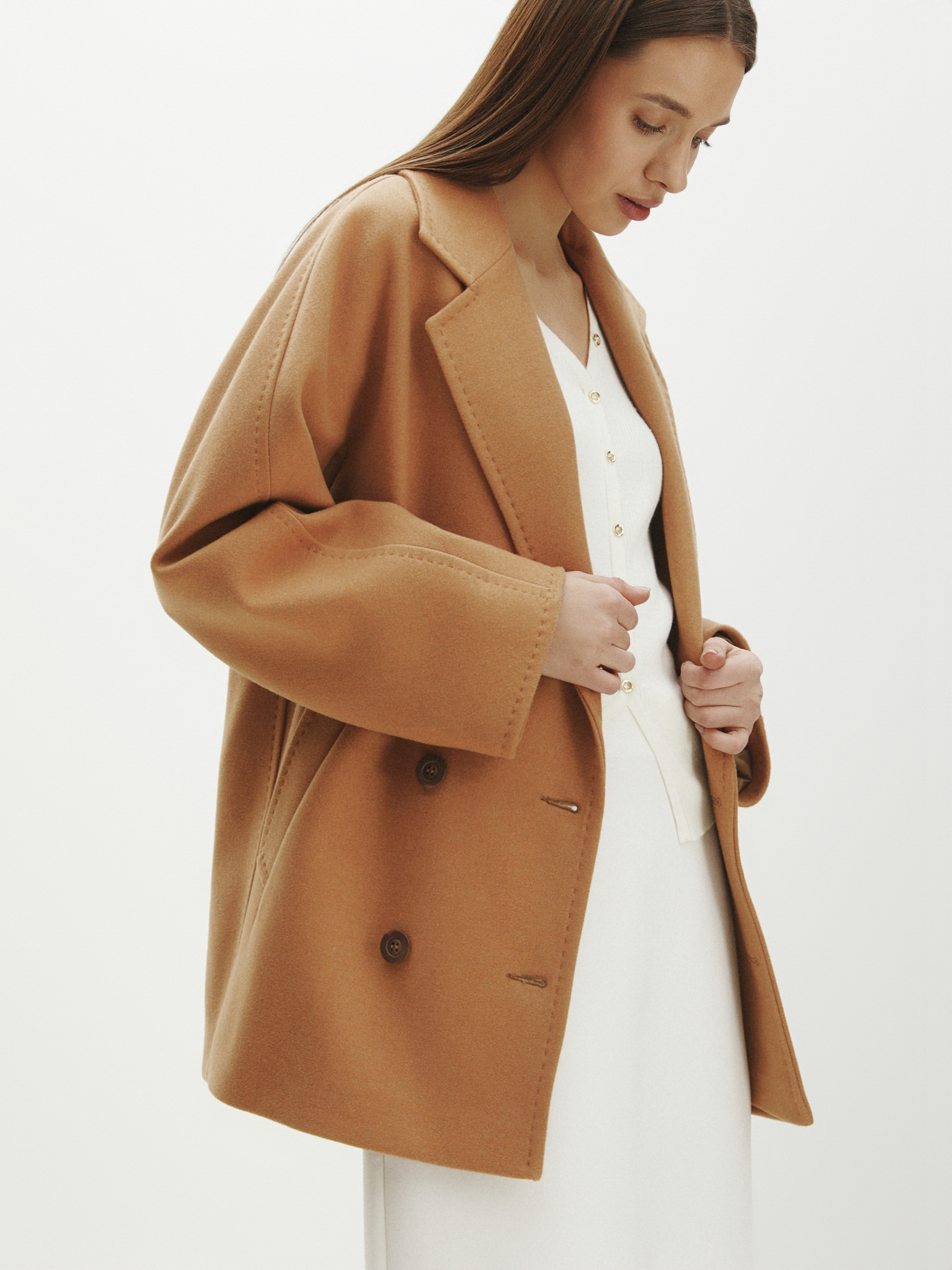 Женское полупальто MAISON DAVID JADE_8156 4394625, светло-коричневый