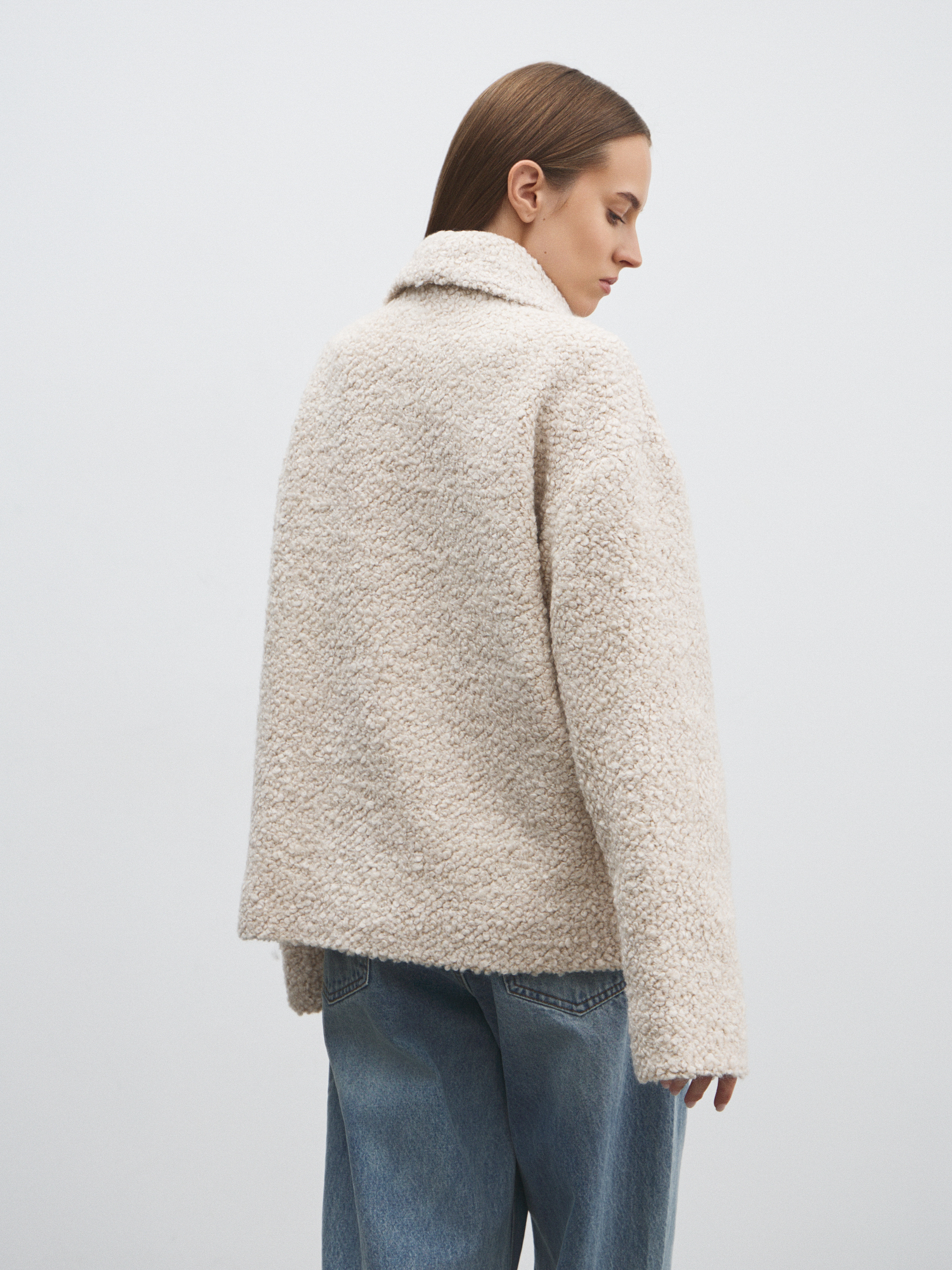 Женское полупальто MAISON DAVID MARTHE_ALPACO 4858881, молочно-бежевый