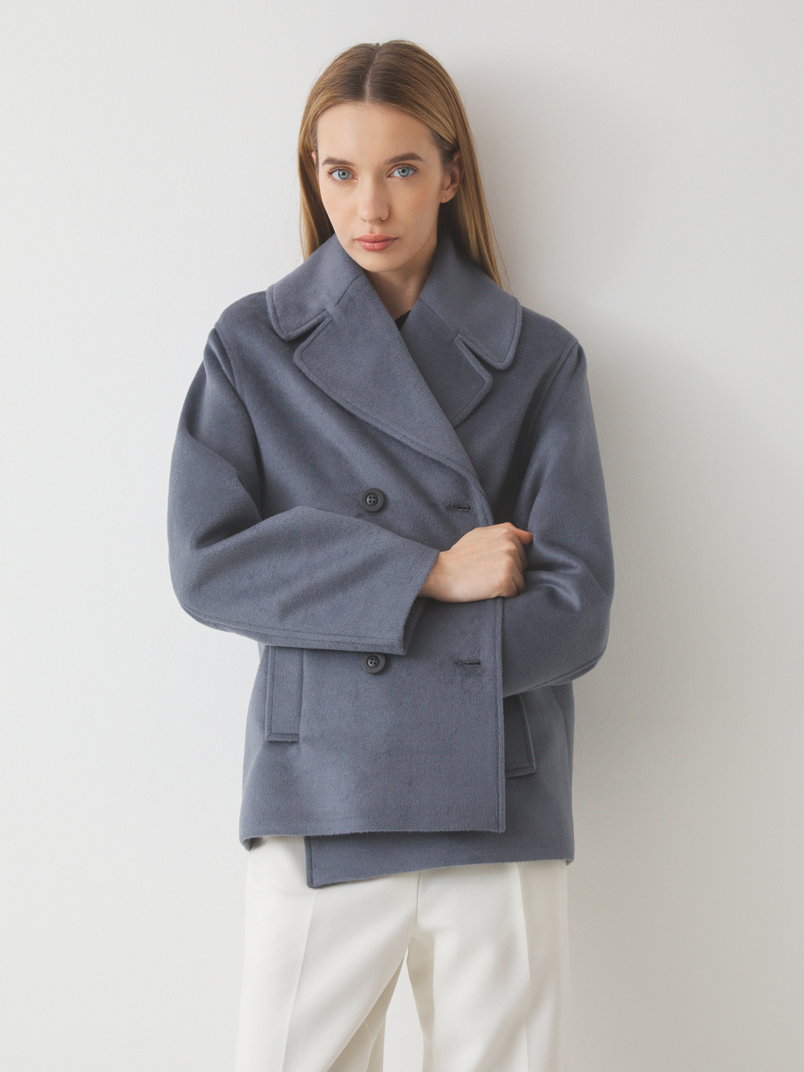 Женское полупальто MAISON DAVID SABINA_084 4674738, серо-синий