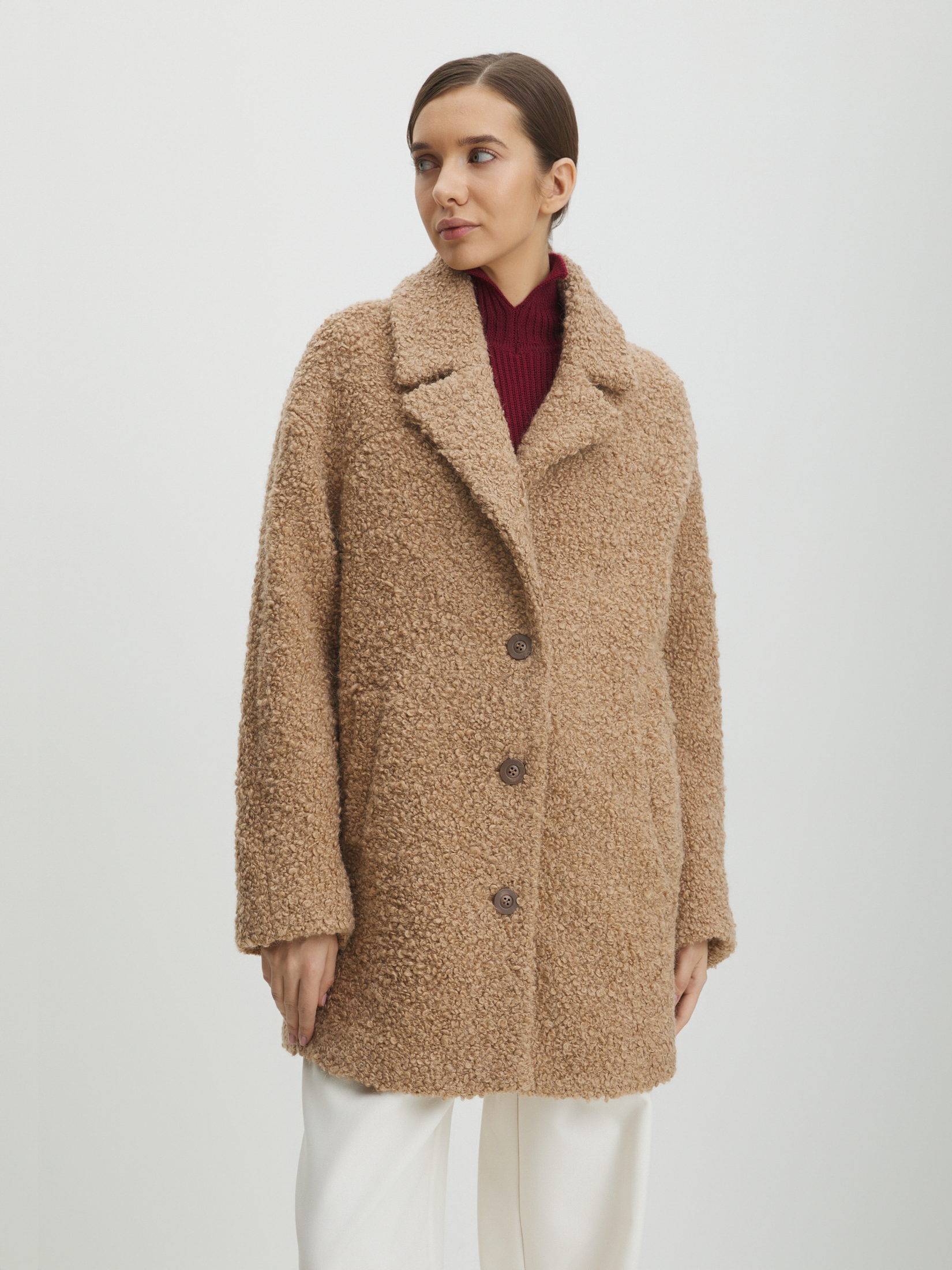 Женское полупальто MAISON DAVID DIANA_ALPACO 4439890, бежевый