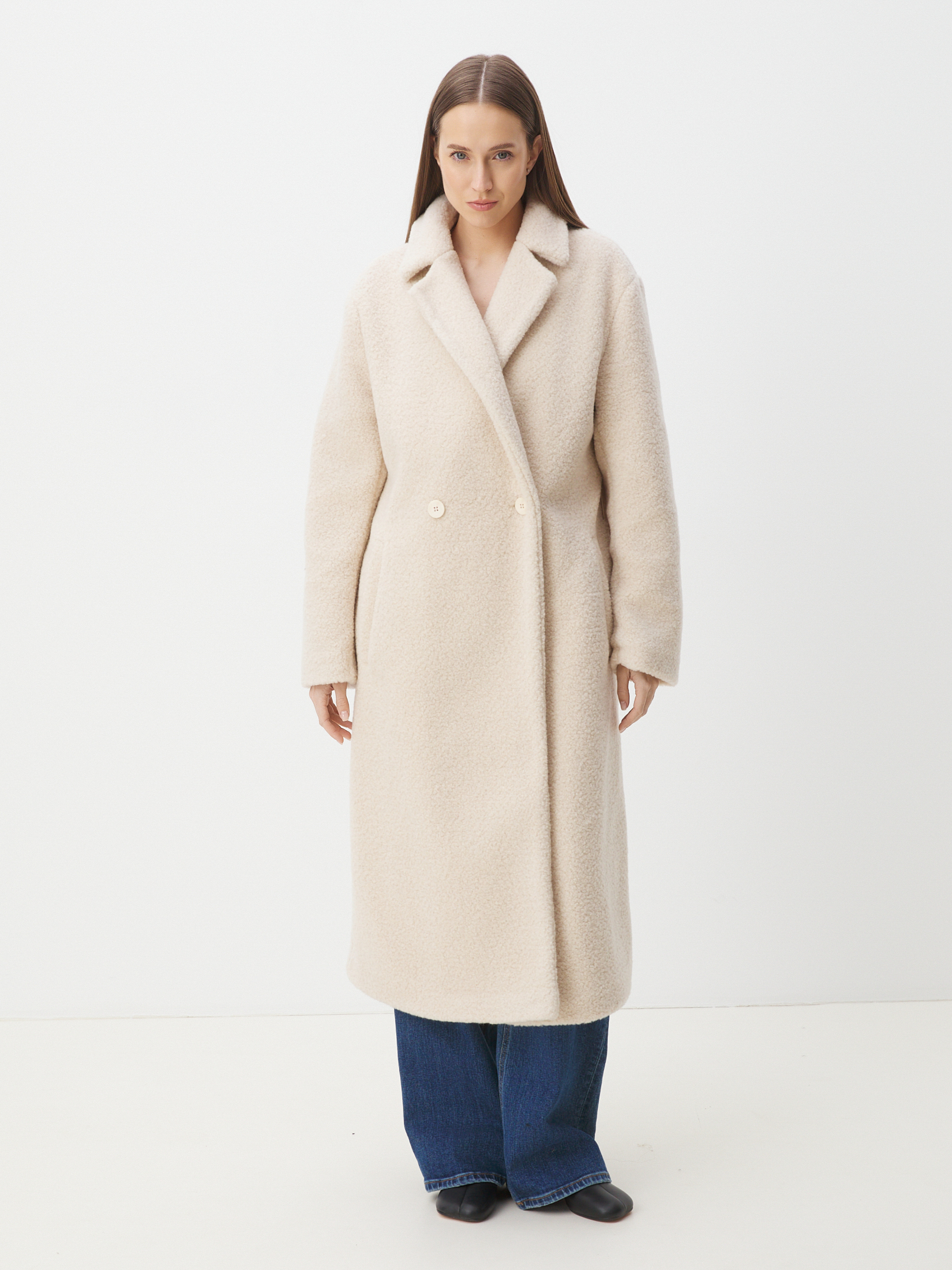 Женское пальто тедди MAISON DAVID NASTIA_TEDDY 05 4524408, молочно-бежевый