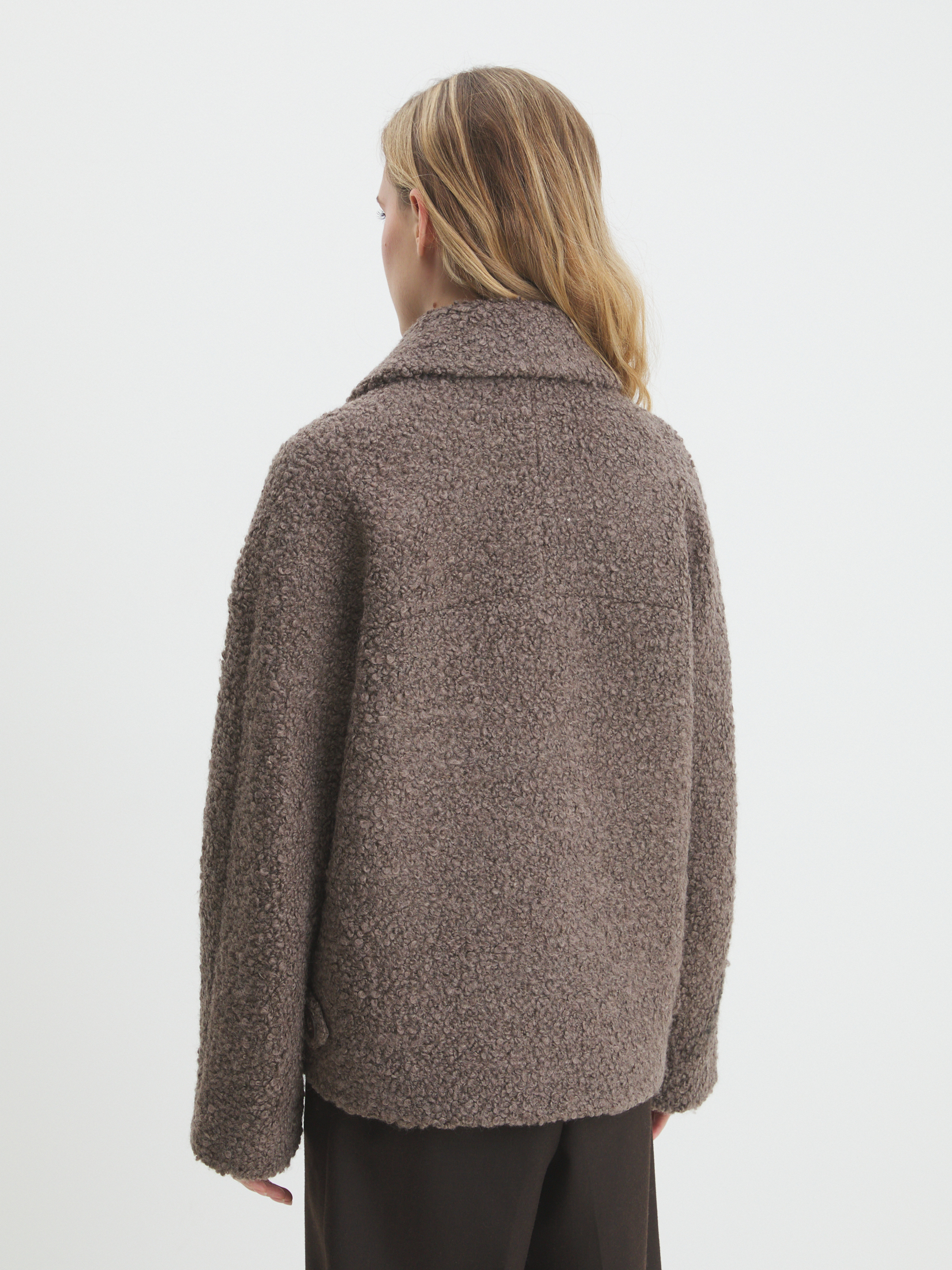 Женское полупальто MAISON DAVID LILOU_ALPACO 4439841, коричнево-серый