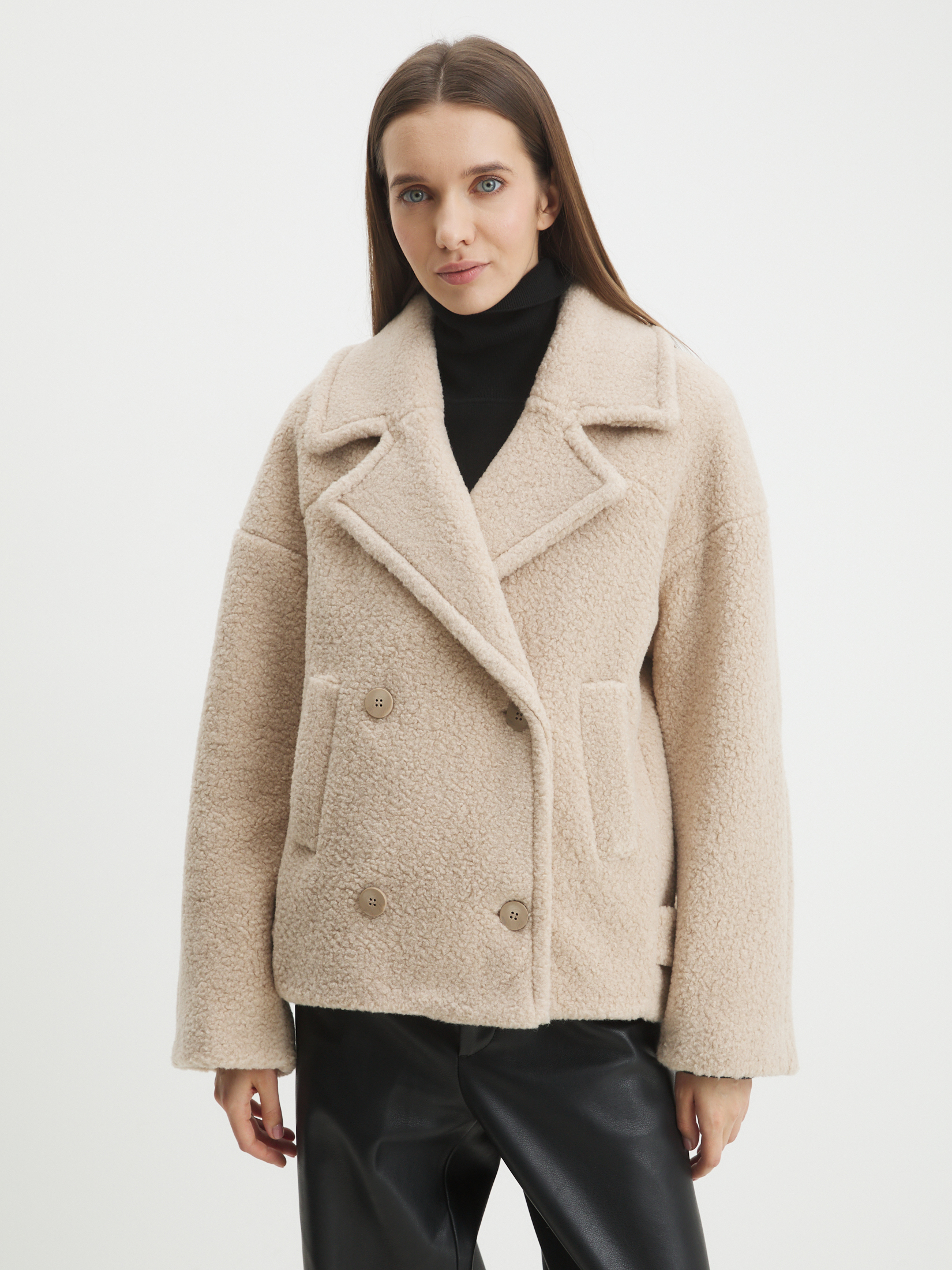 Женское полупальто тедди MAISON DAVID LILOU_TEDDY 05 4507923, светло-бежевый