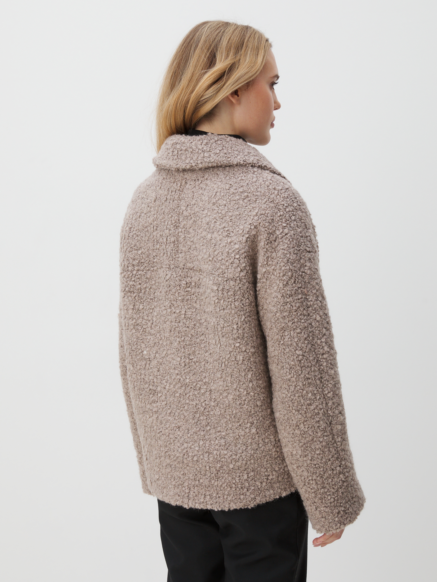 Женское полупальто MAISON DAVID LILOU_ALPACO 4439829, бежево-серый