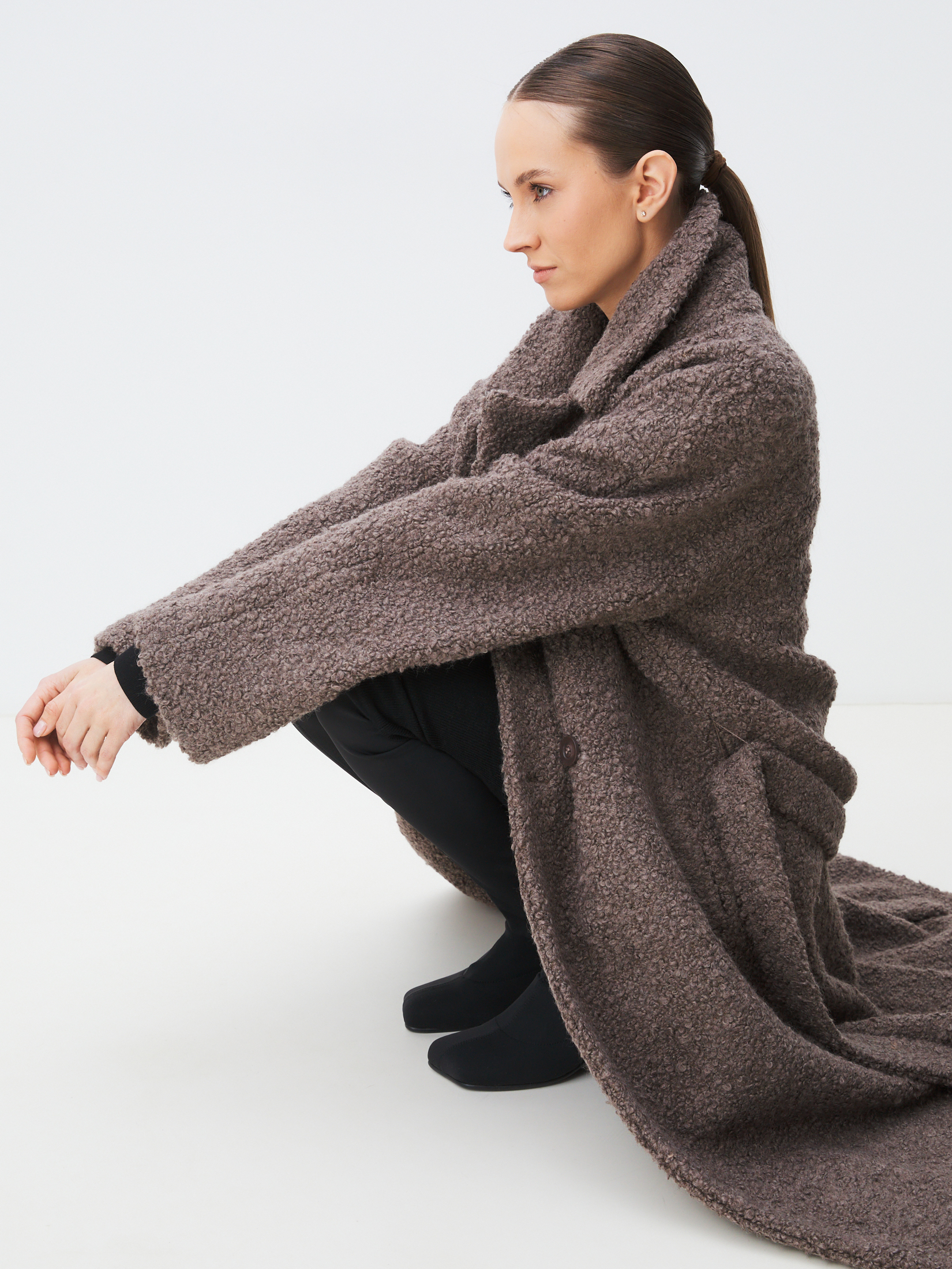 Женское пальто MAISON DAVID JULIA_ALPACO 4535601, коричнево-серый