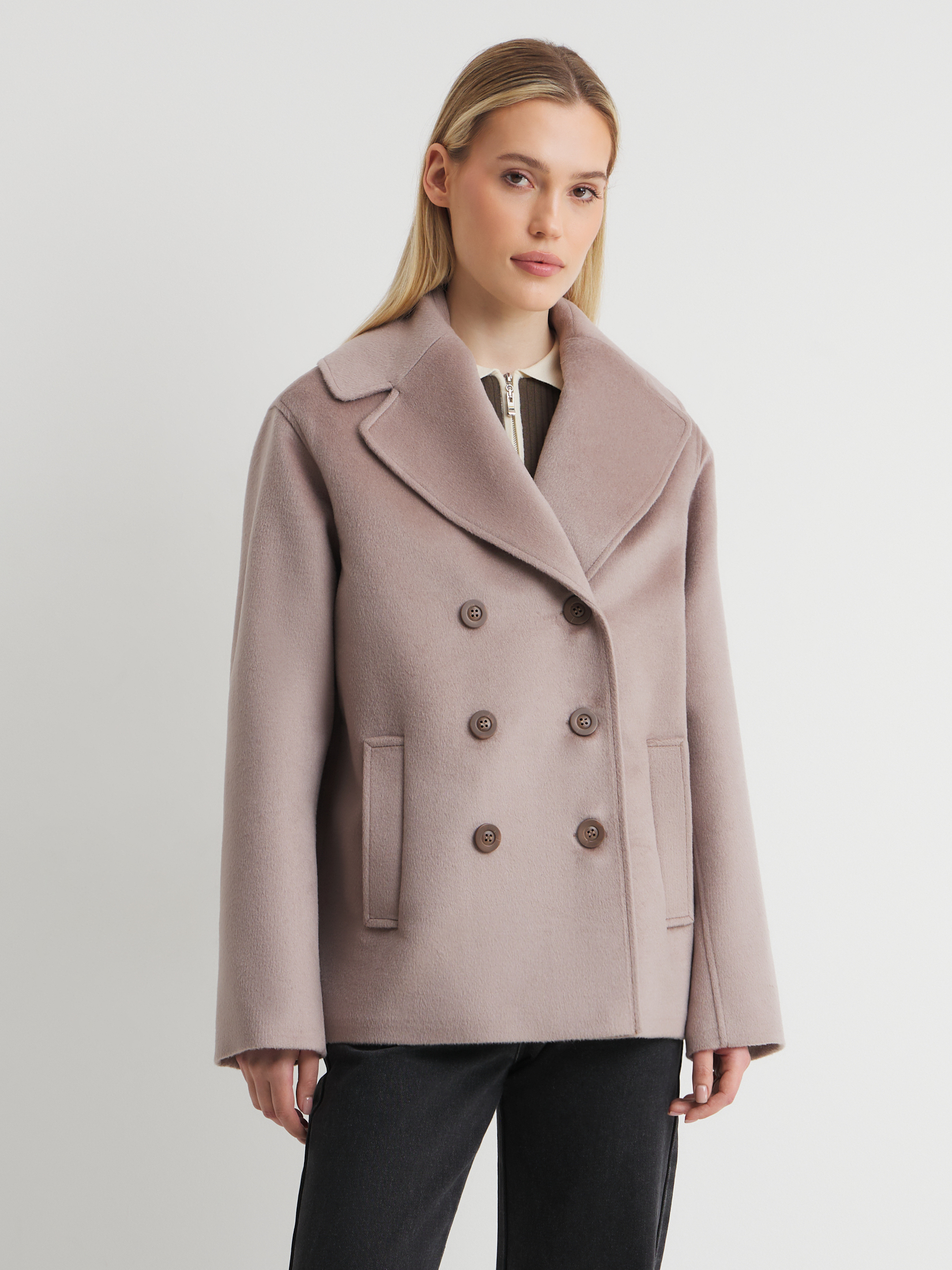 Женское полупальто MAISON DAVID SABINA_084 4674697, розовато-серый