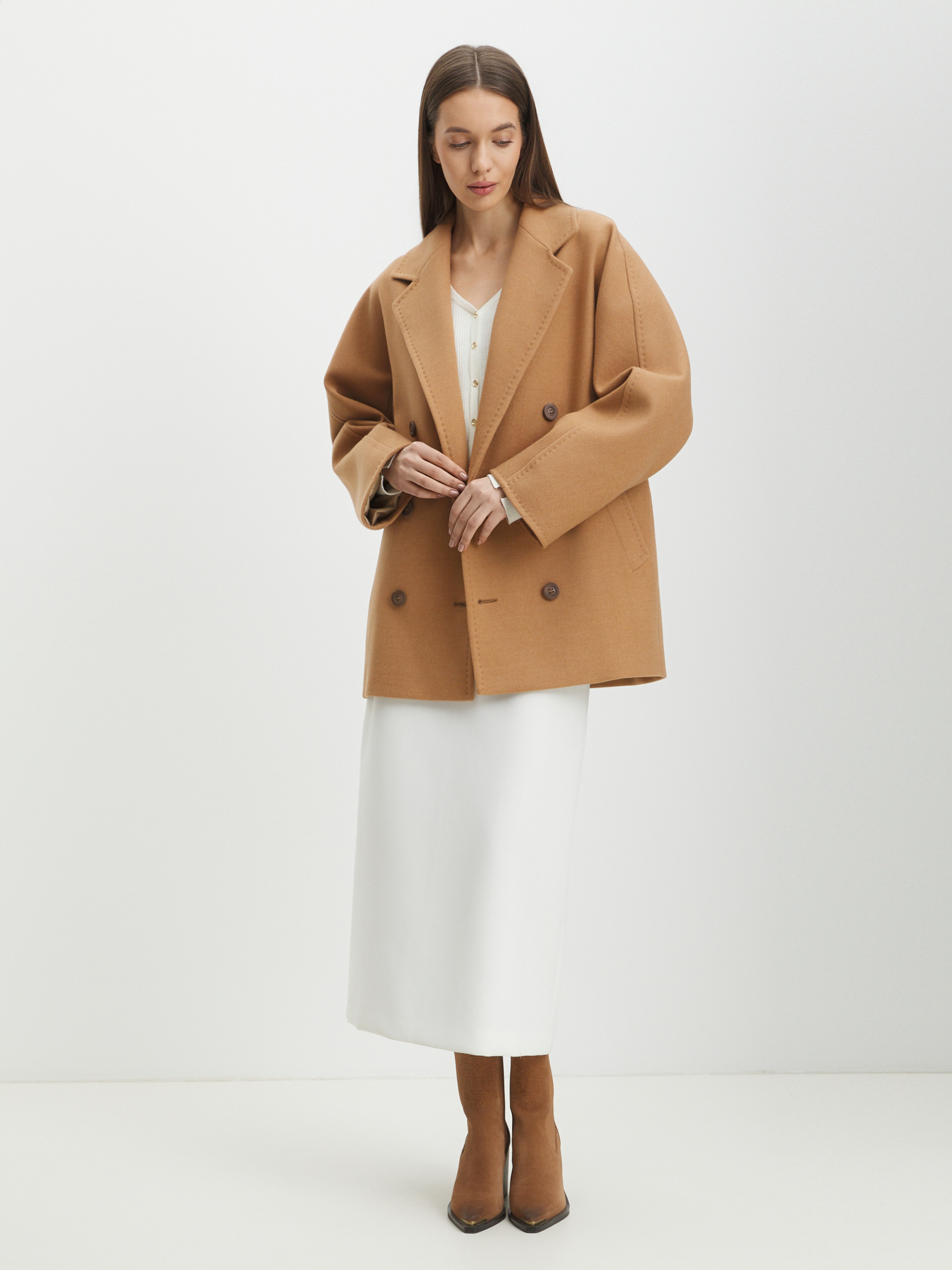 Женское полупальто MAISON DAVID JADE_8156 4394625, светло-коричневый