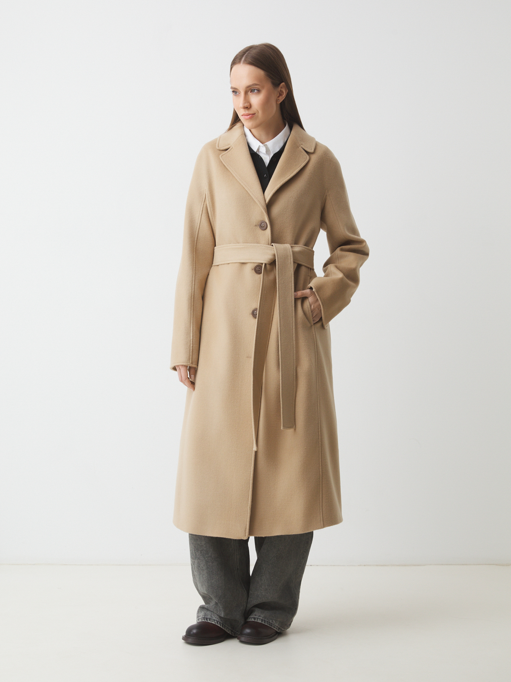 Женское пальто MAISON DAVID OLGA 4535679, коричнево-бежевый