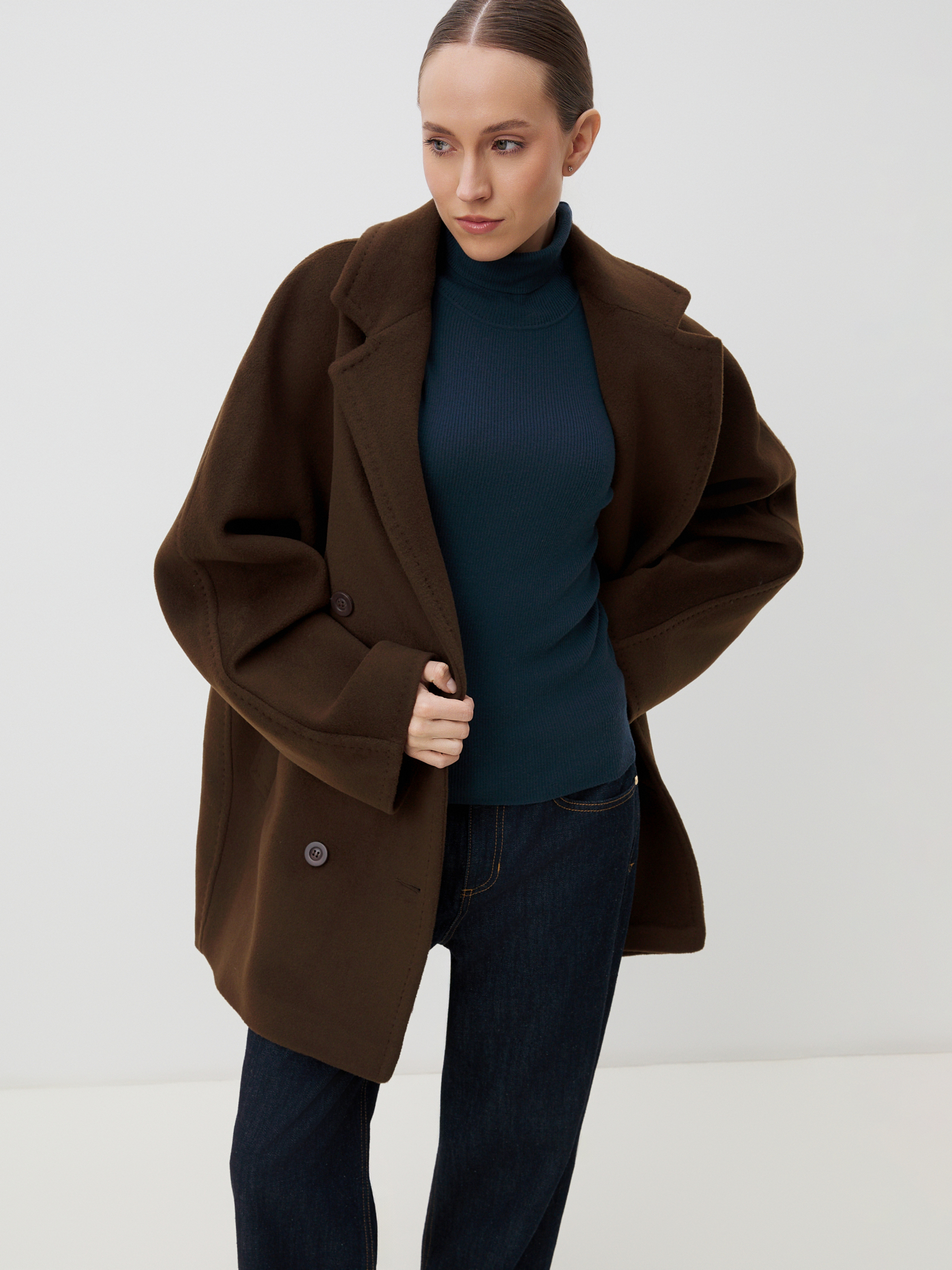 Женское полупальто MAISON DAVID JADE_MEDIUM 4508543, зеленовато-коричневый