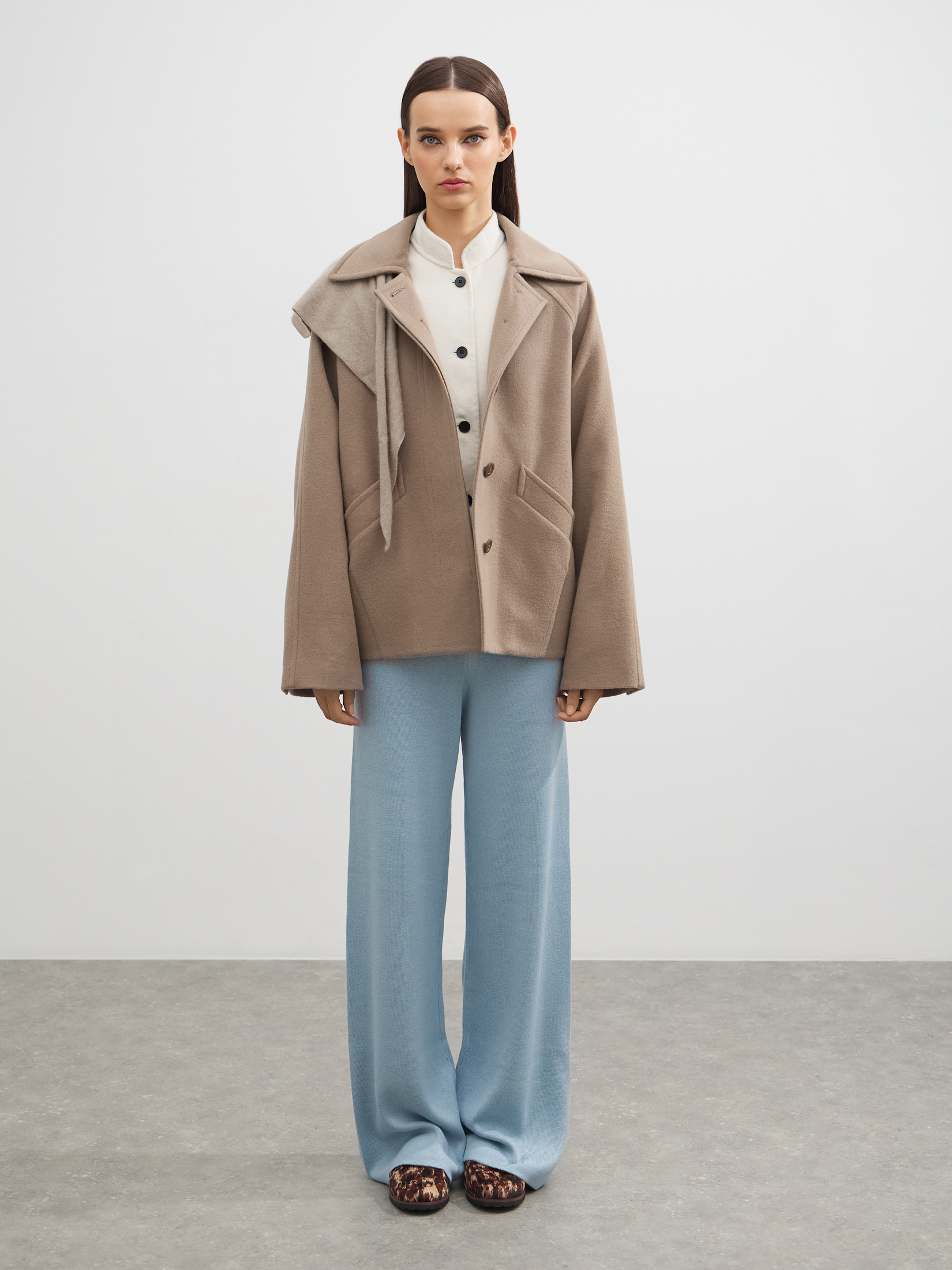 Женское полупальто MAISON DAVID TILDE 4764582, серо-коричневый