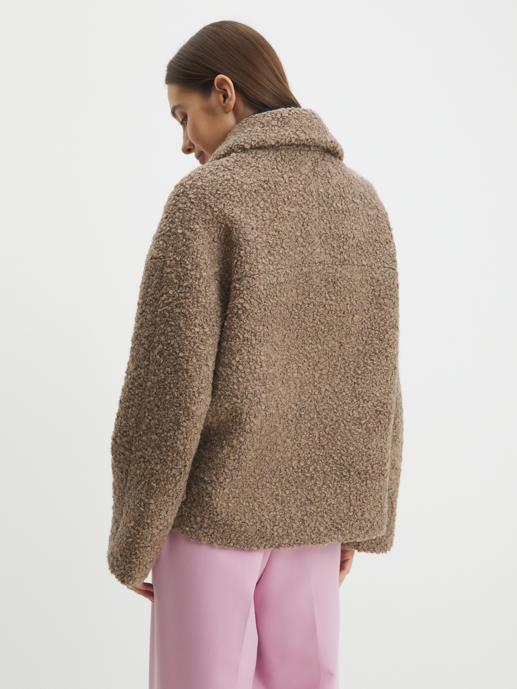 Женское полупальто MAISON DAVID LILOU_ALPACO 4439835, серо-коричневый