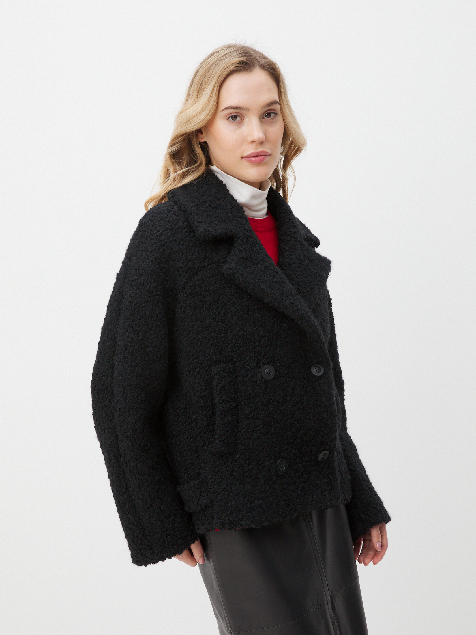 Женское полупальто MAISON DAVID LILOU_ALPACO 4439853, черный